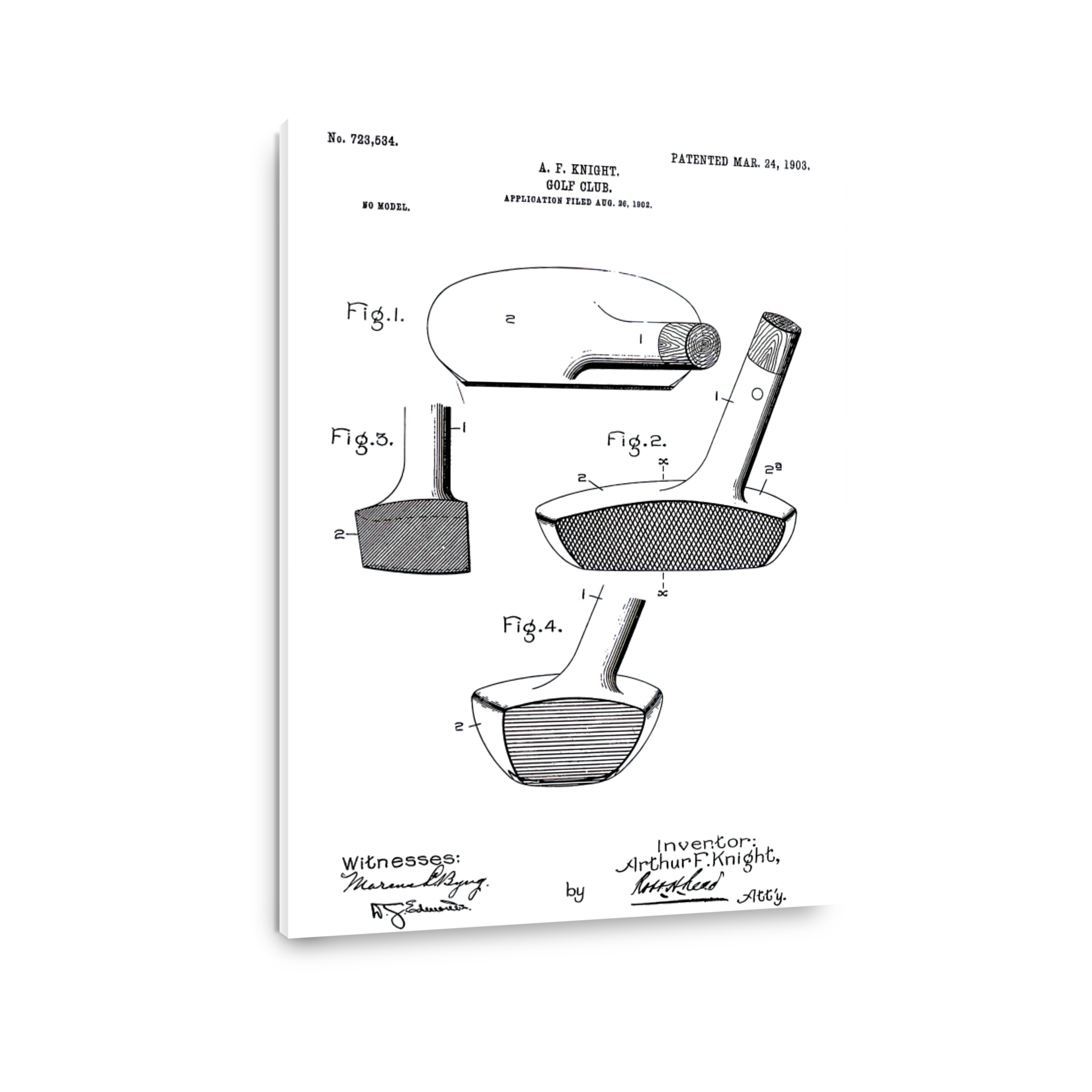 Vintage Golf Club Patent Blueprint
