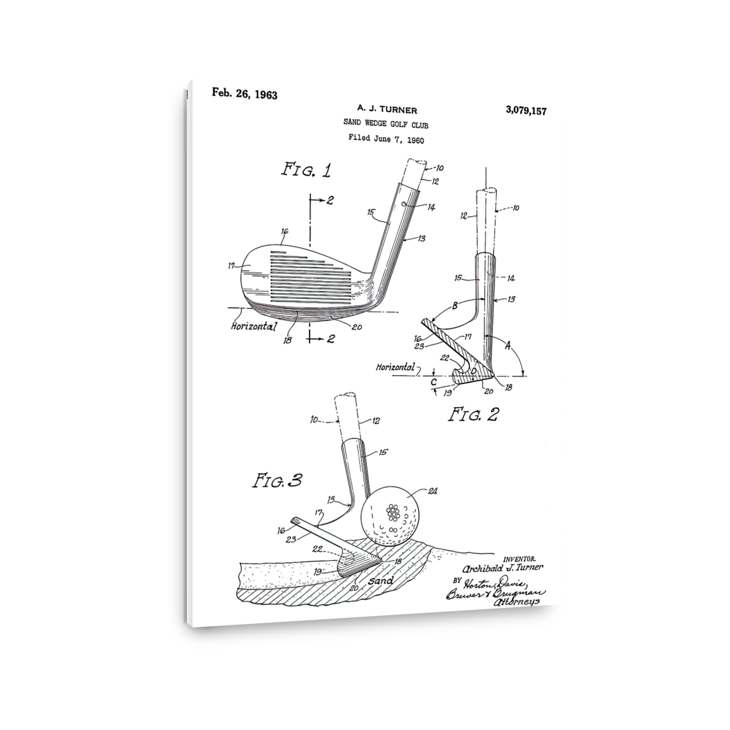 Vintage Sand Wedge Golf Club Blueprint