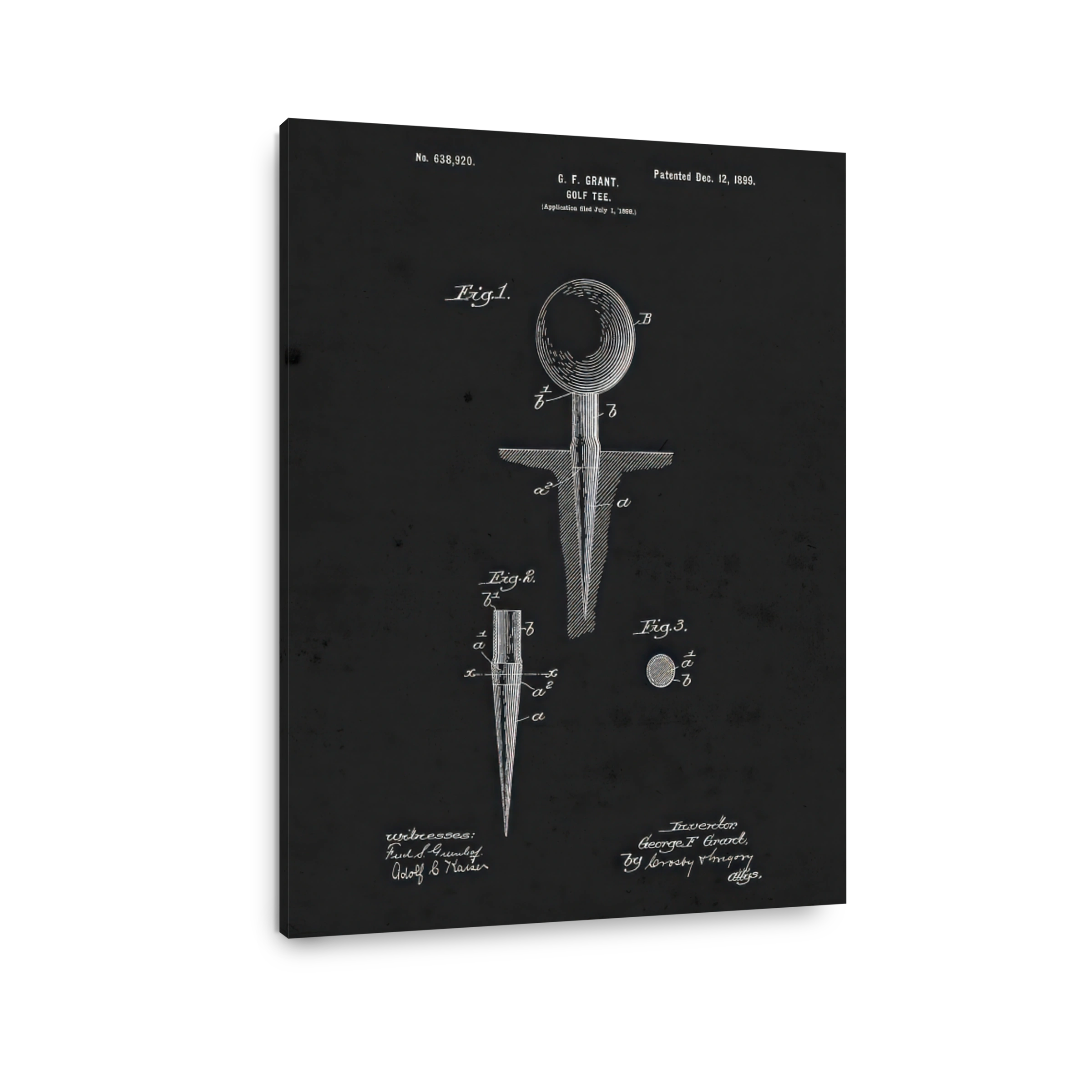 Vintage Golf Tee Patent Blueprint