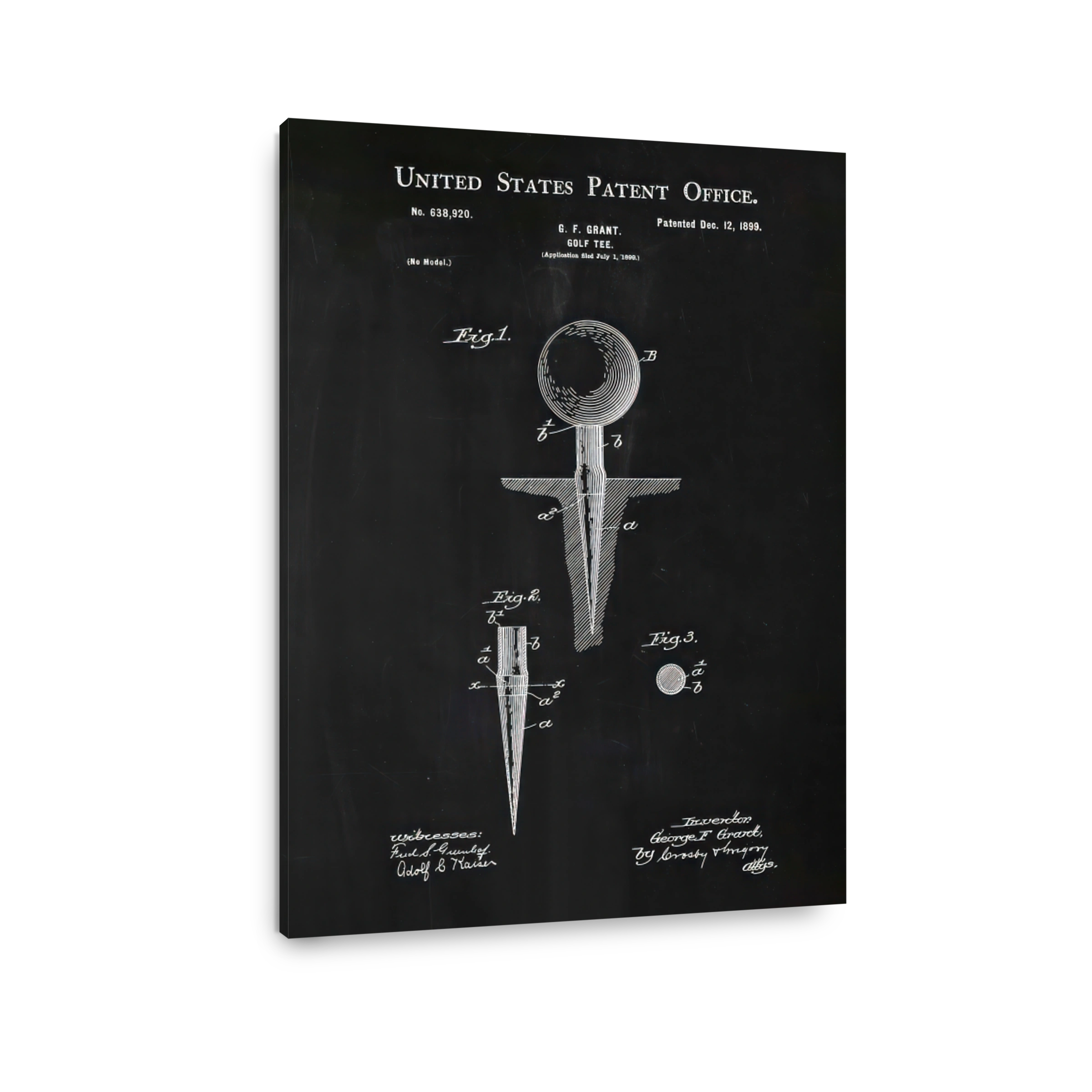 Vintage Golf Tee Patent Blueprint