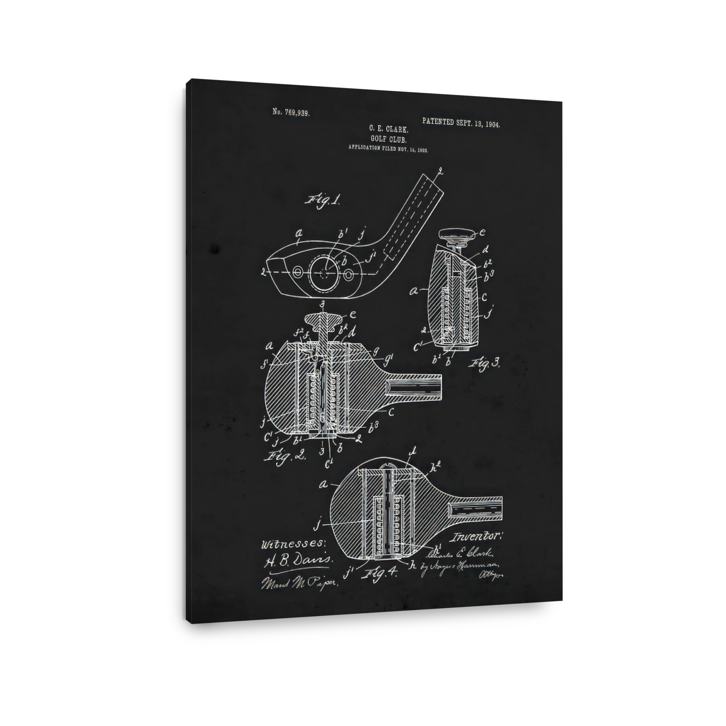 Vintage Golf Club Patent Blueprint