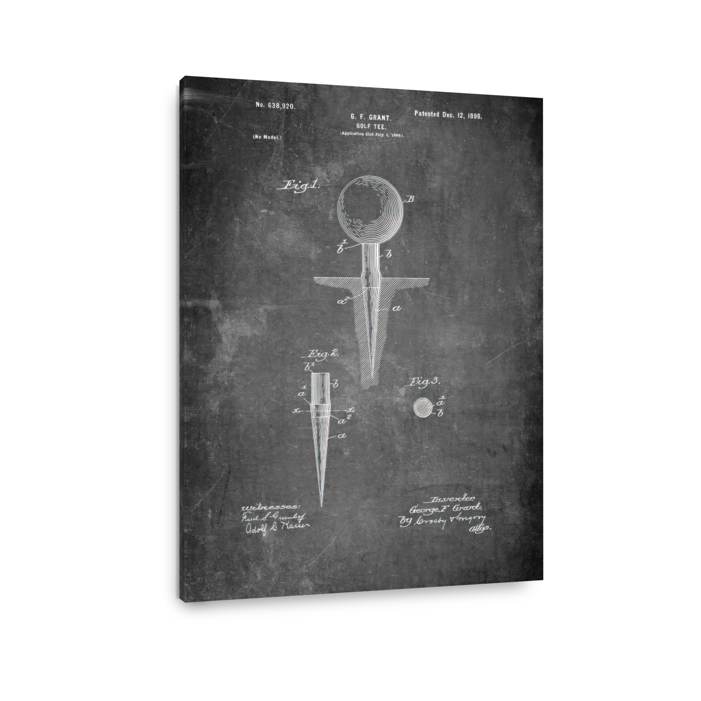 Golf Tee Patent Blueprint