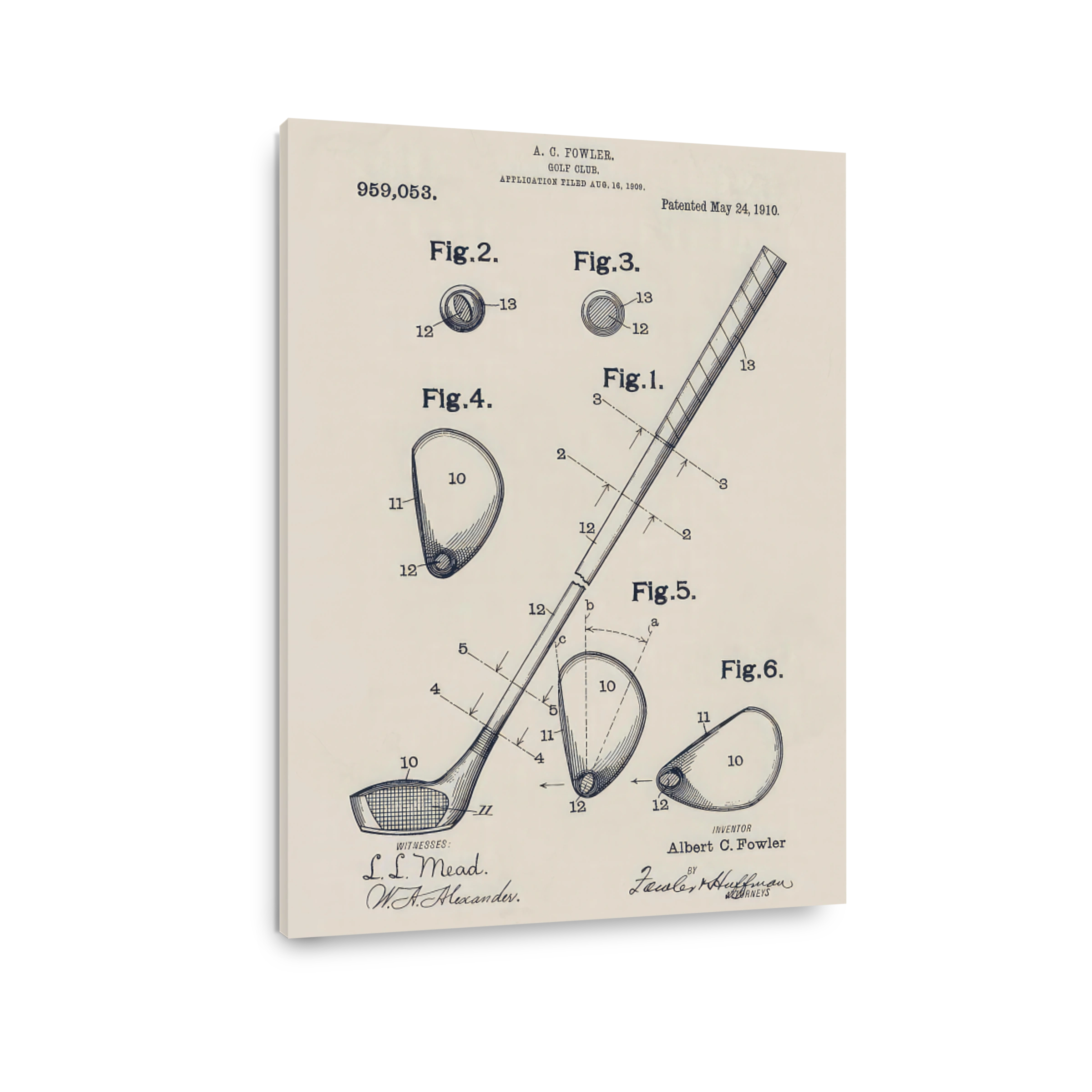 Vintage Golf Club Blueprint