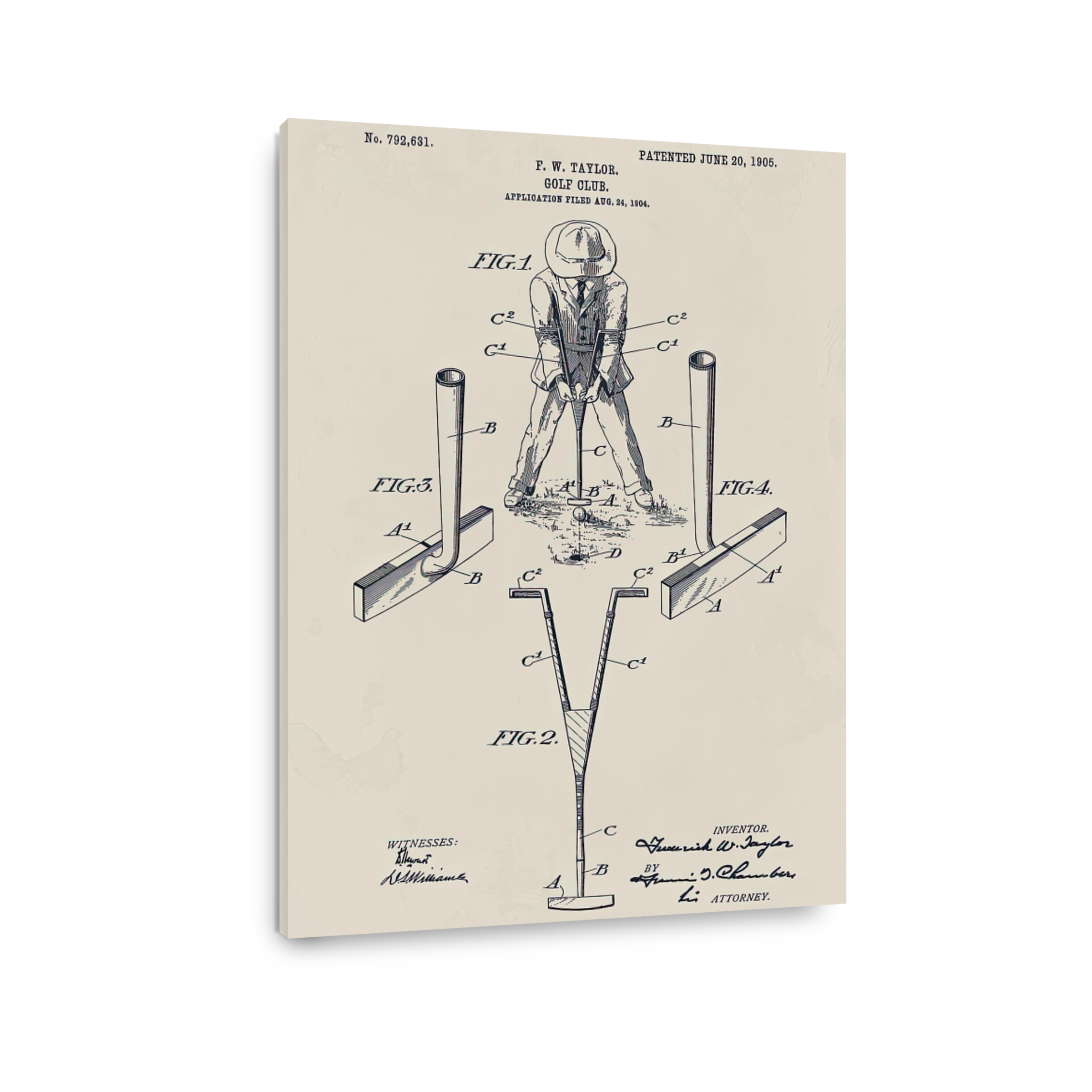 Vintage Golf Club Patent Blueprint