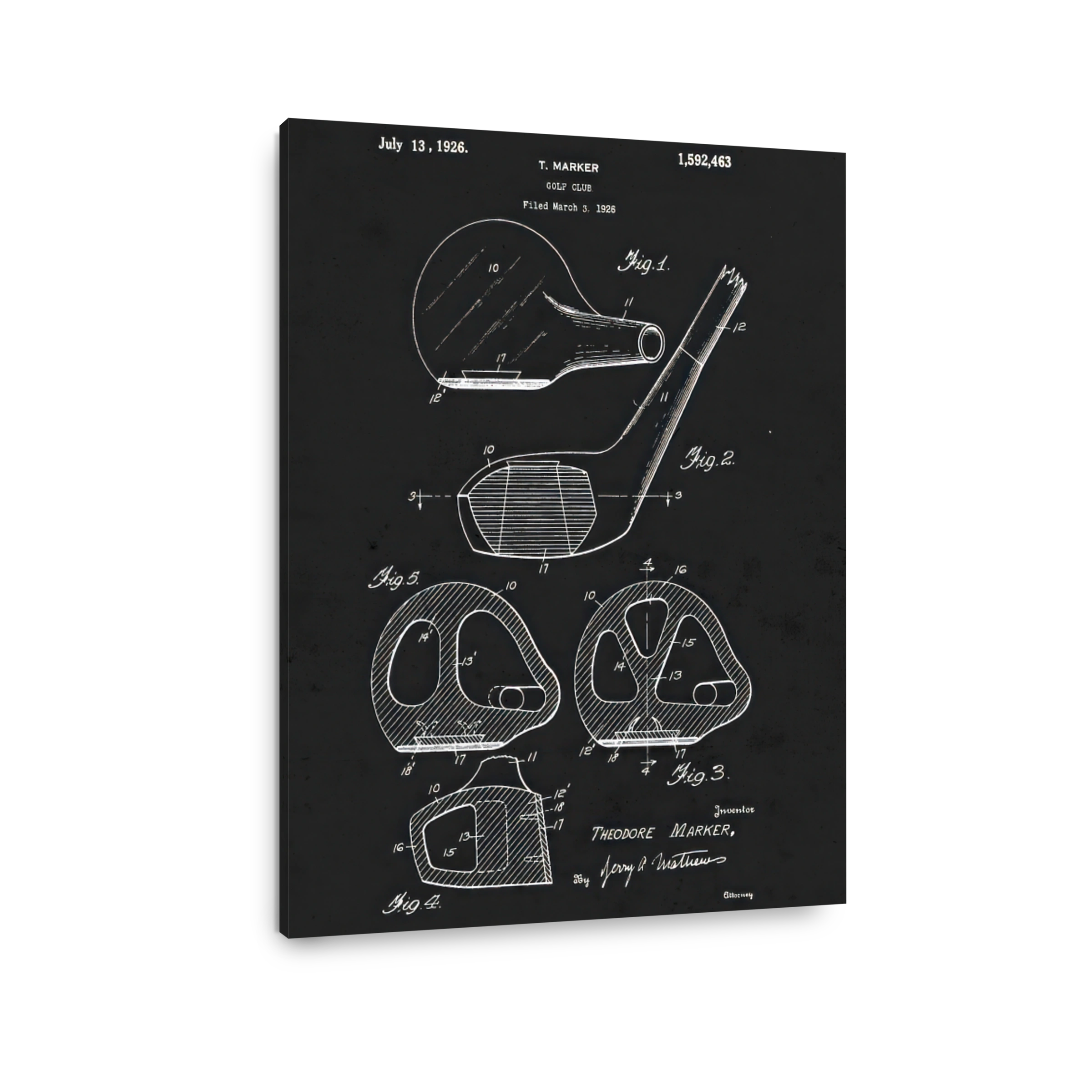 Vintage Golf Club Patent Blueprint