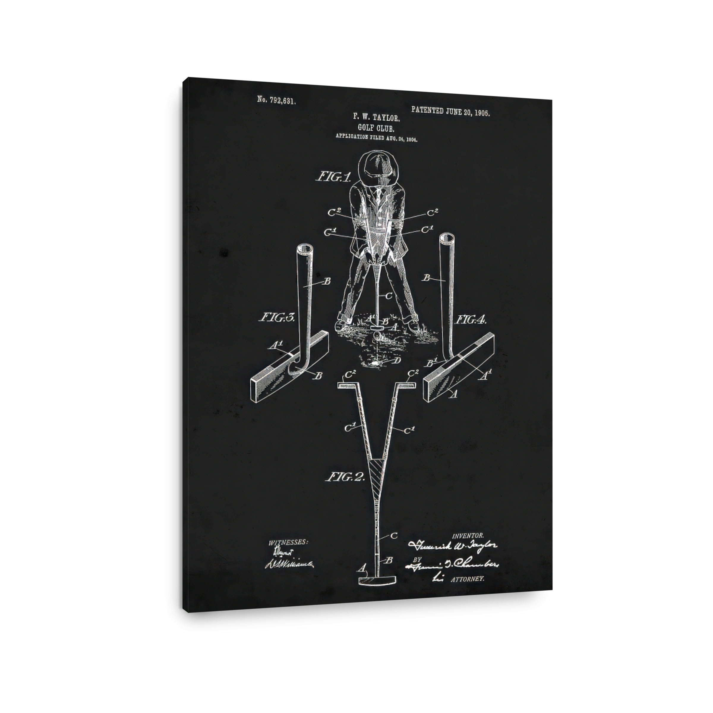 Antique Golf Club Patent Drawing