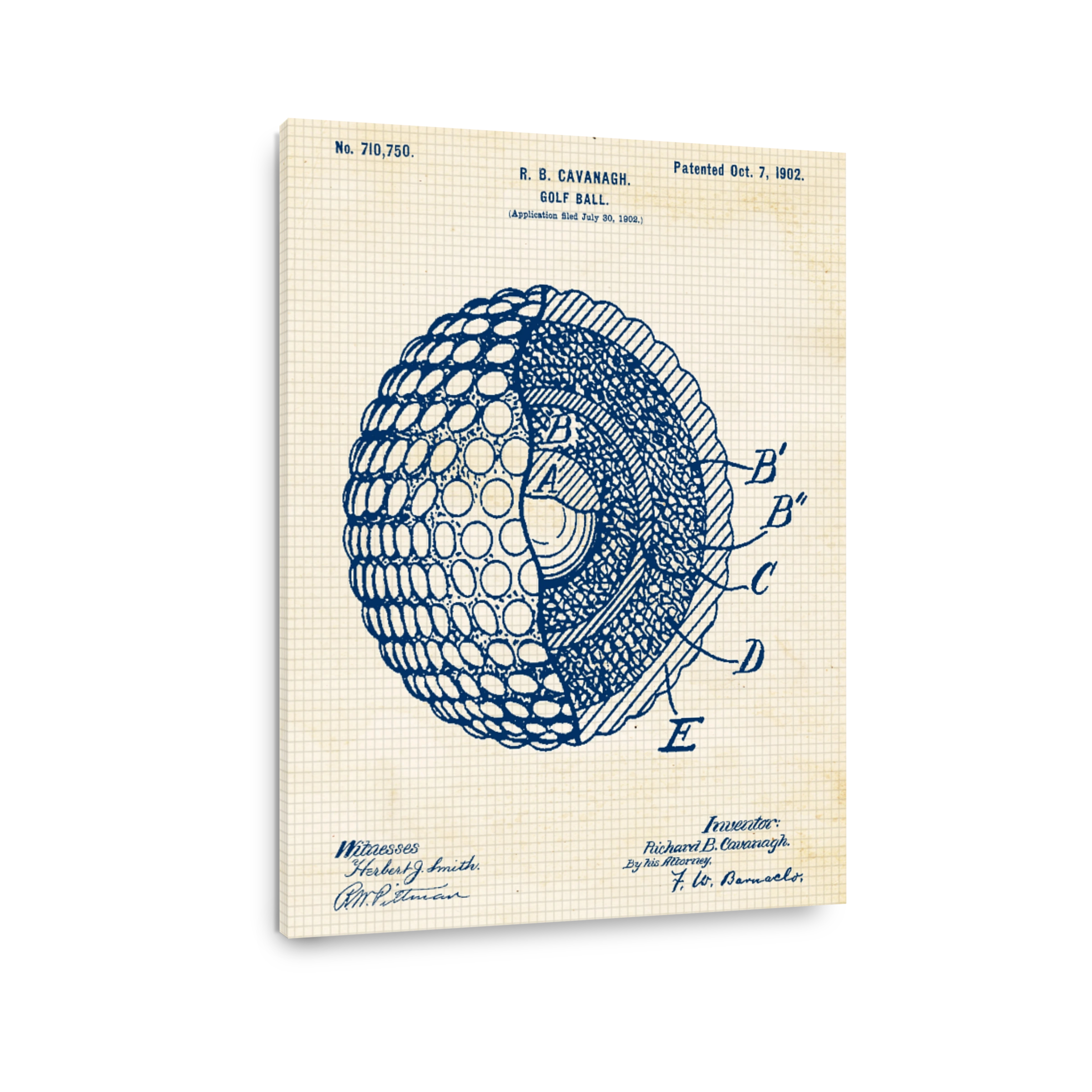Vintage Golf Ball Patent Drawing