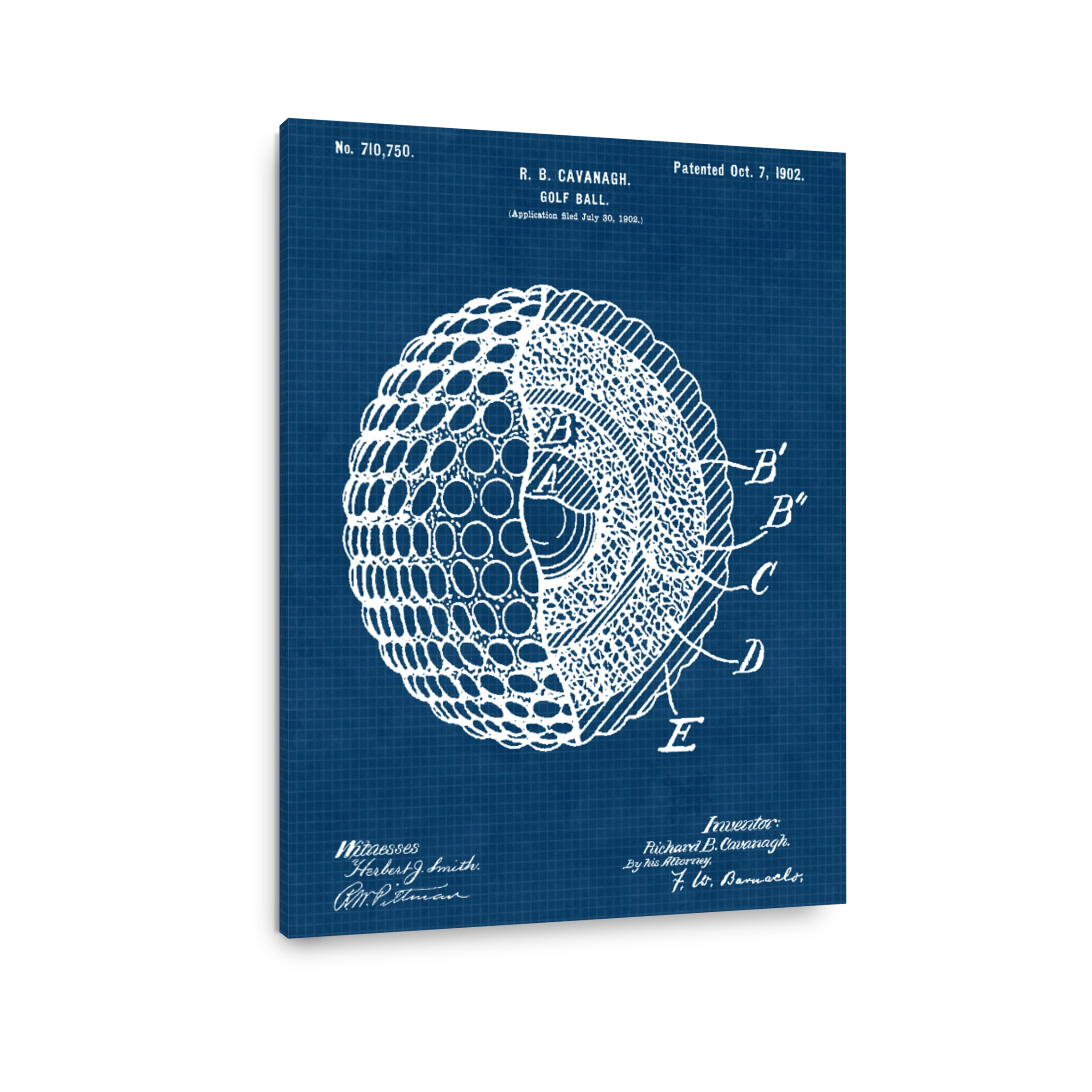 Vintage Golf Ball Patent Blueprint