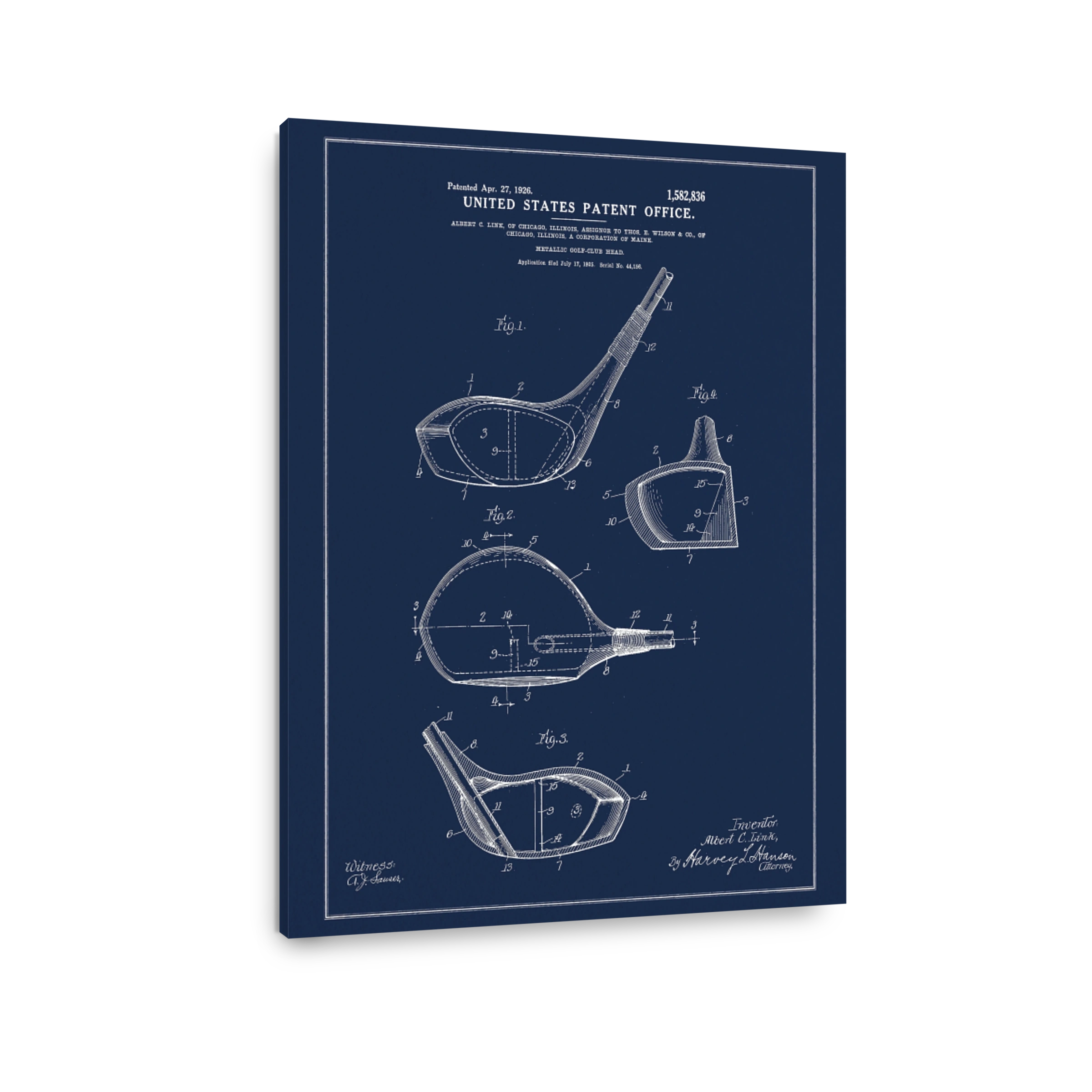 Vintage Golf Club Head Patent Art