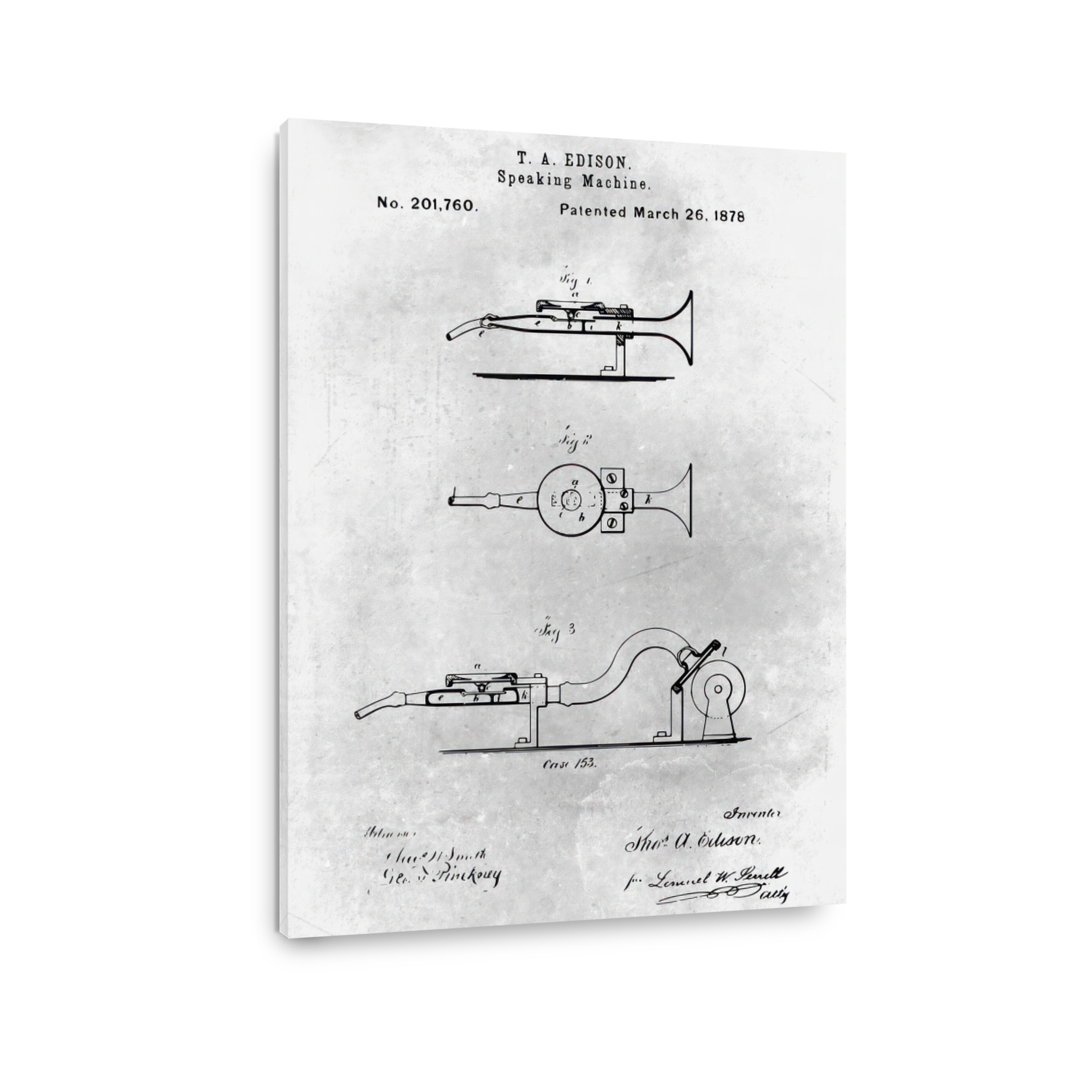 Edison Speaking Machine Patent Blueprint