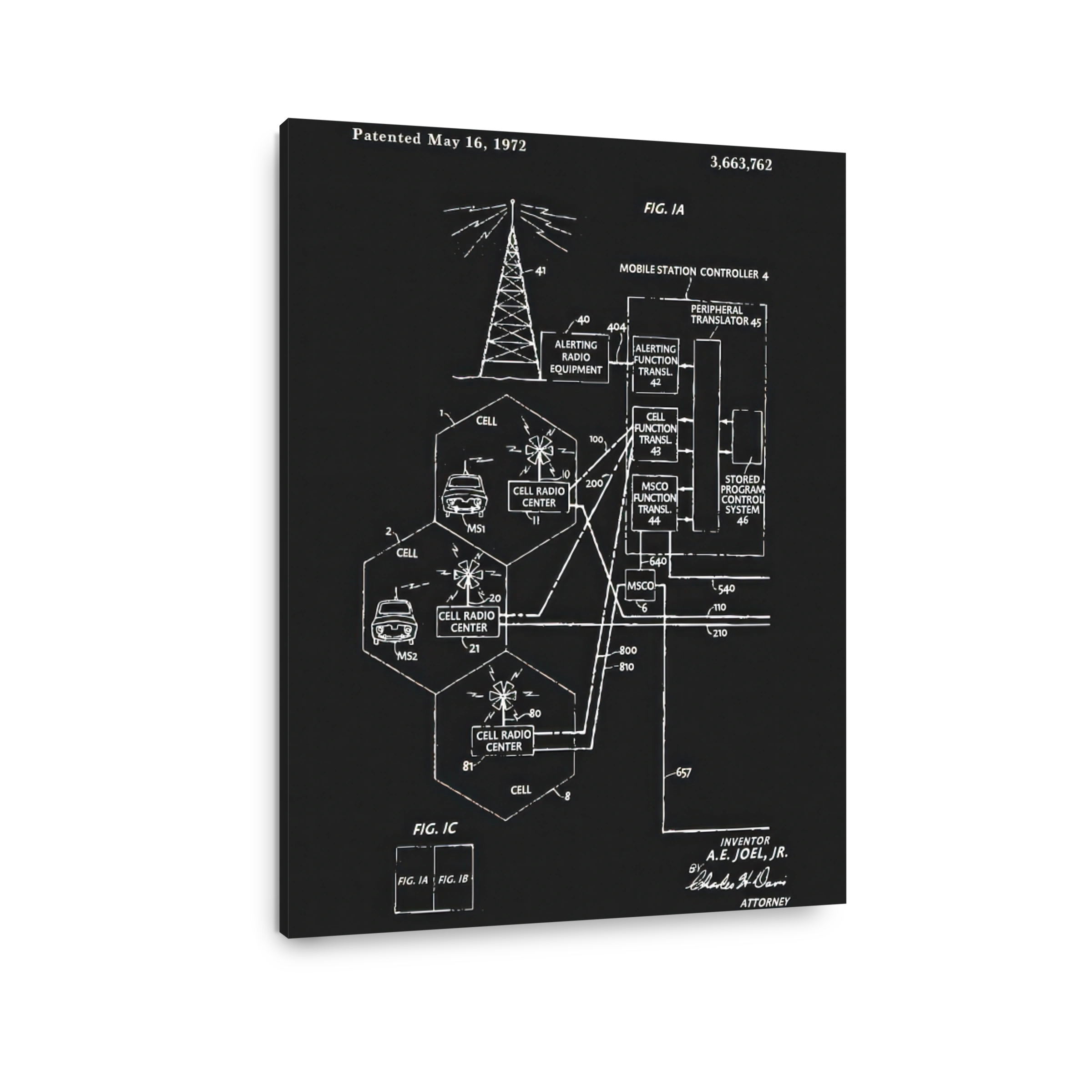 Vintage Mobile Station Controller Patent Blueprint