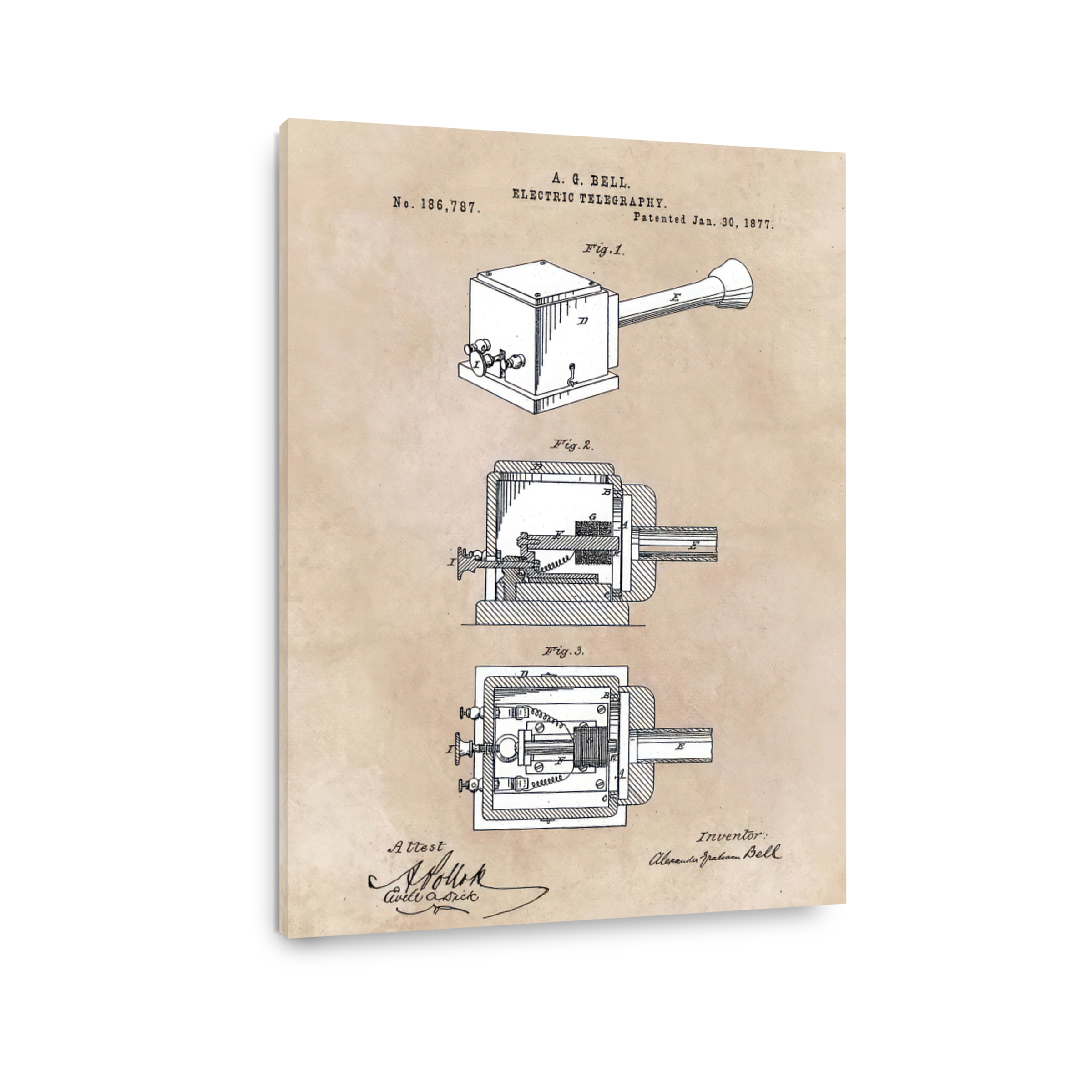 Bell's Electric Telegraphy Patent Blueprint