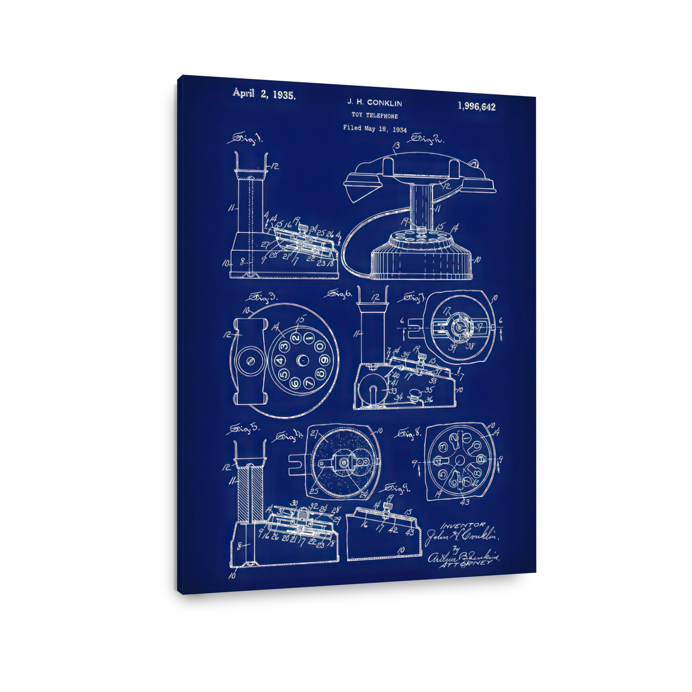 Toy Telephone Patent Blueprint