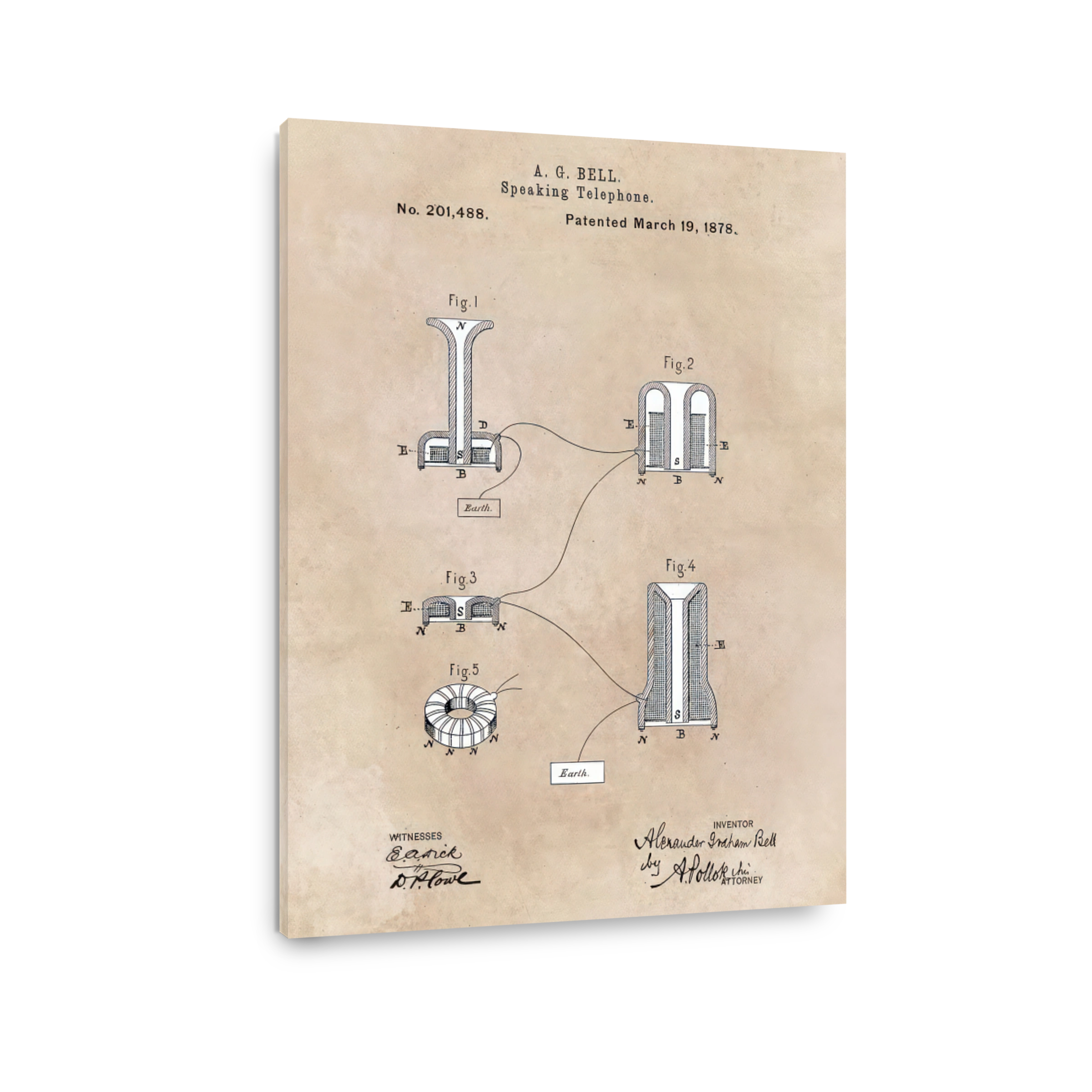 Bell Telephone Patent Drawing