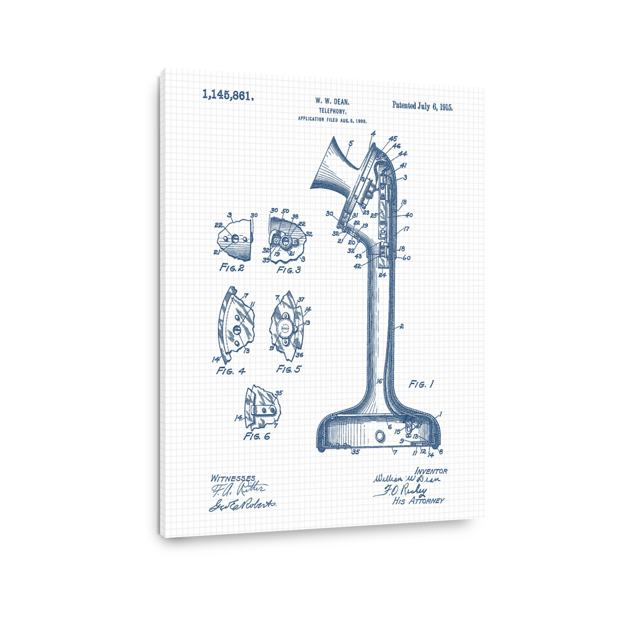Vintage Telephony Patent Blueprint