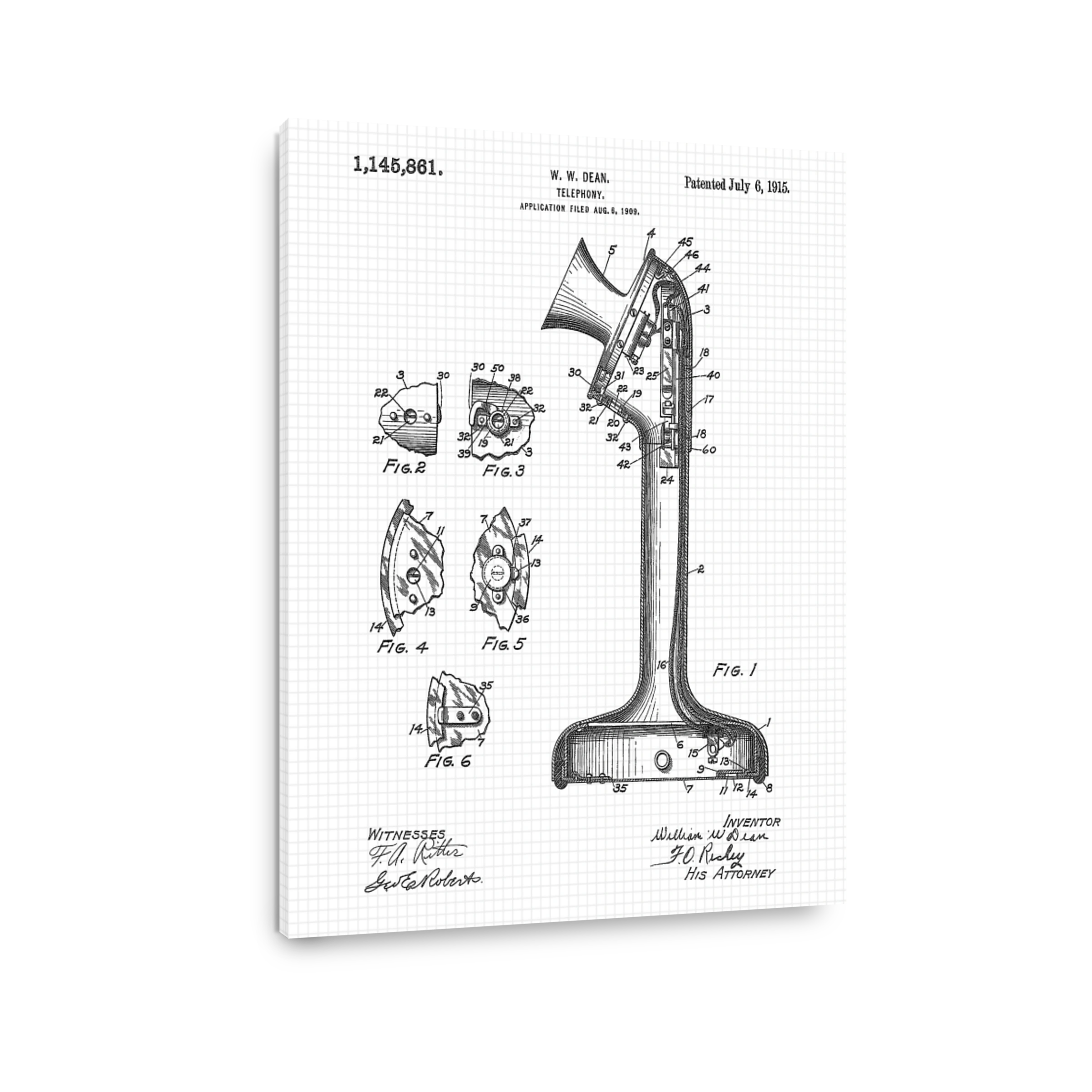 Vintage Telephony Patent Drawing