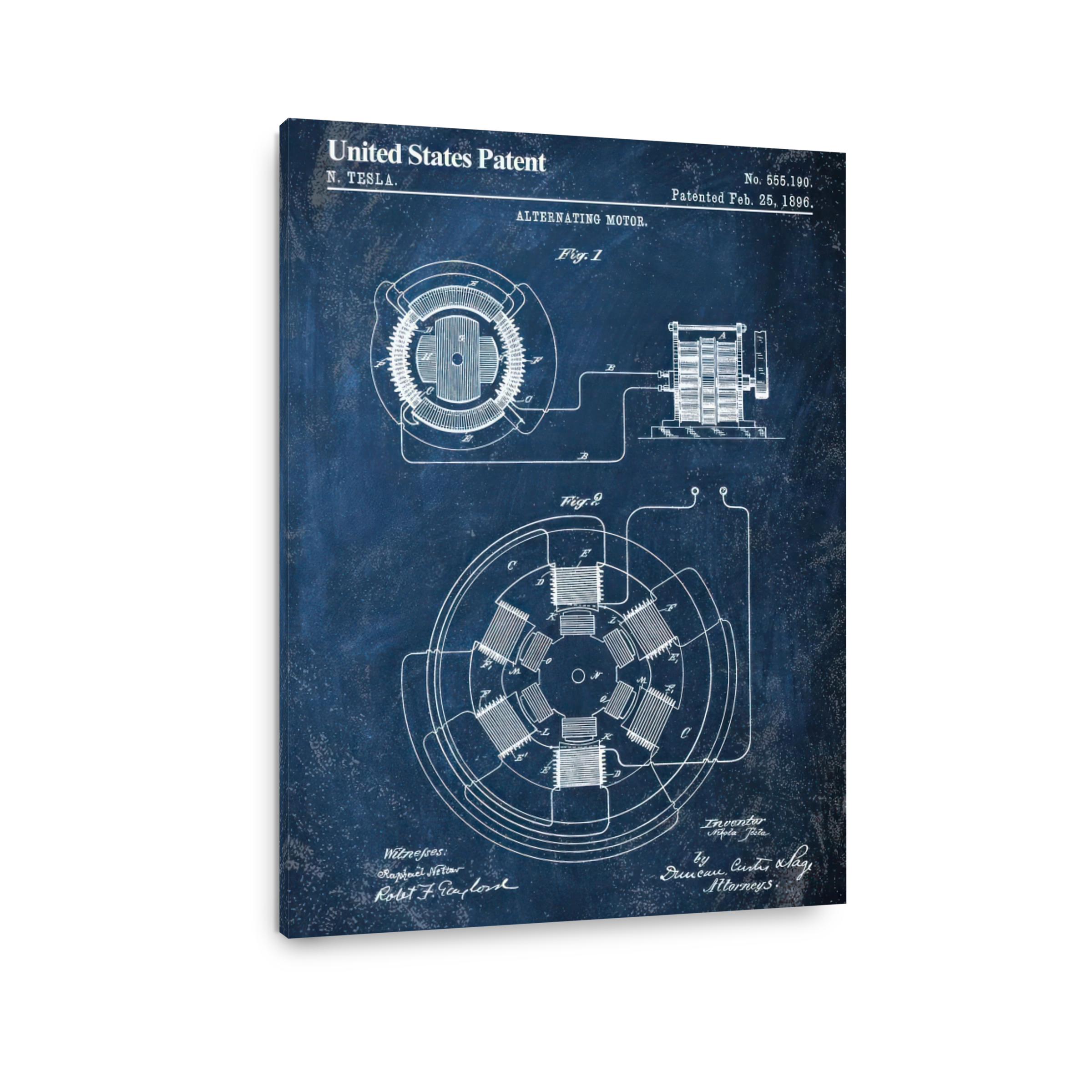 Nikola Tesla Alternating Motor Blueprint