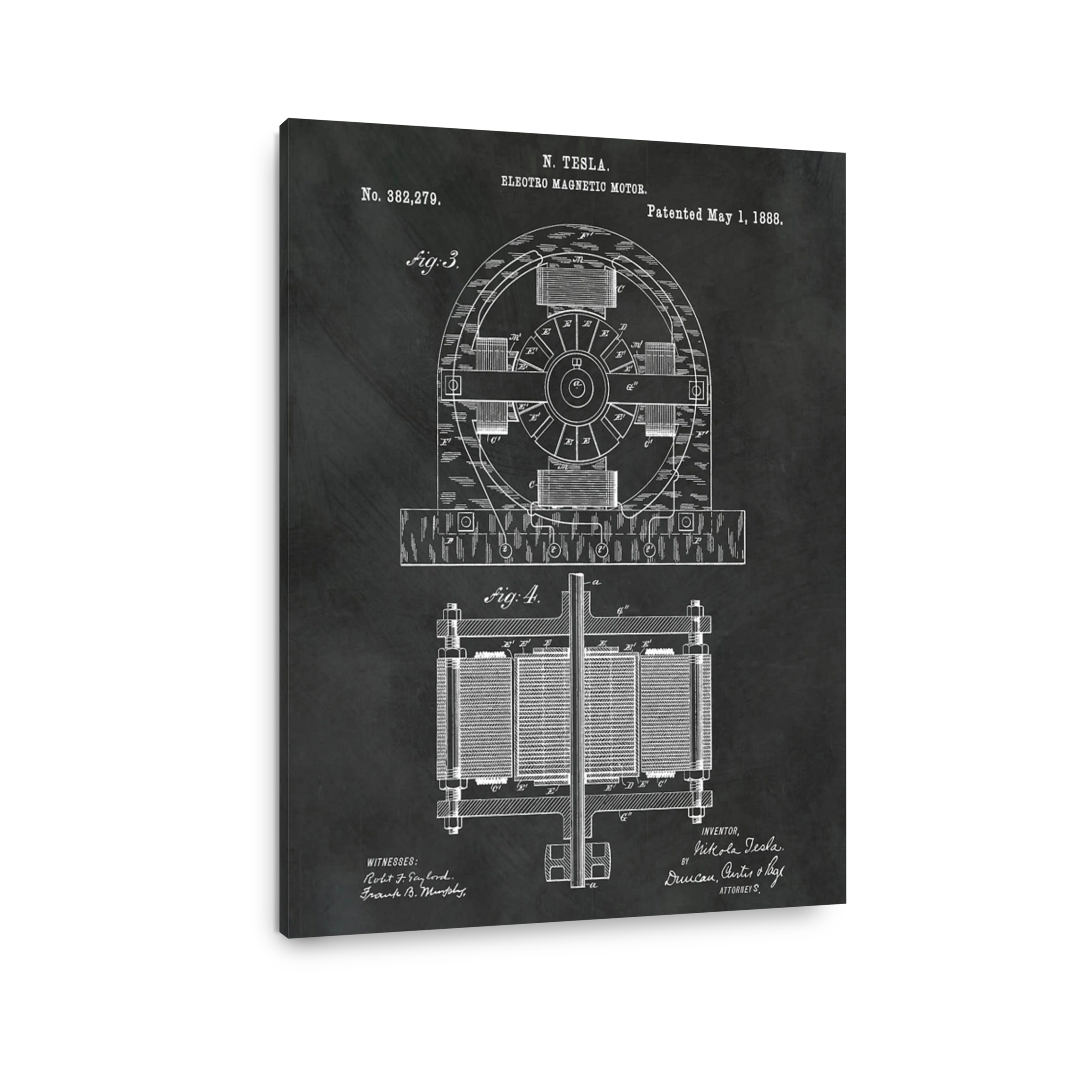 Nikola Tesla Electro Magnetic Motor Blueprint