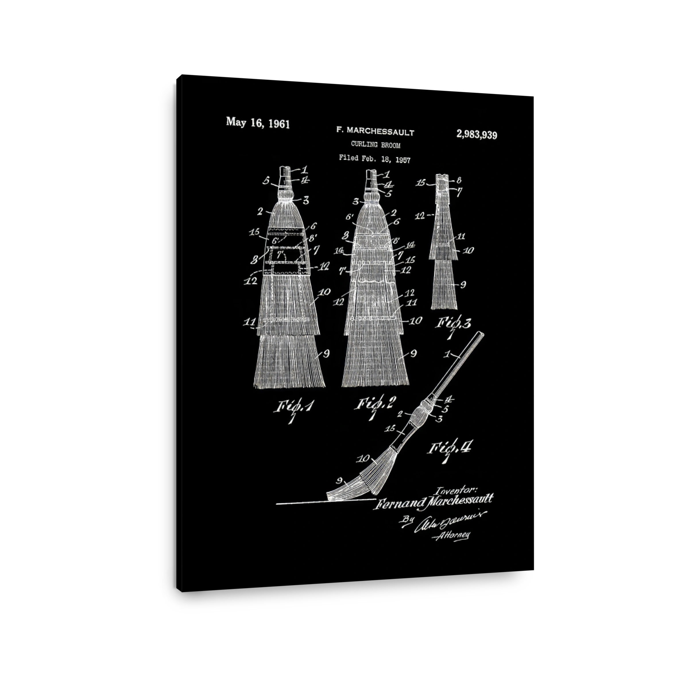 Curling Broom Patent Blueprint