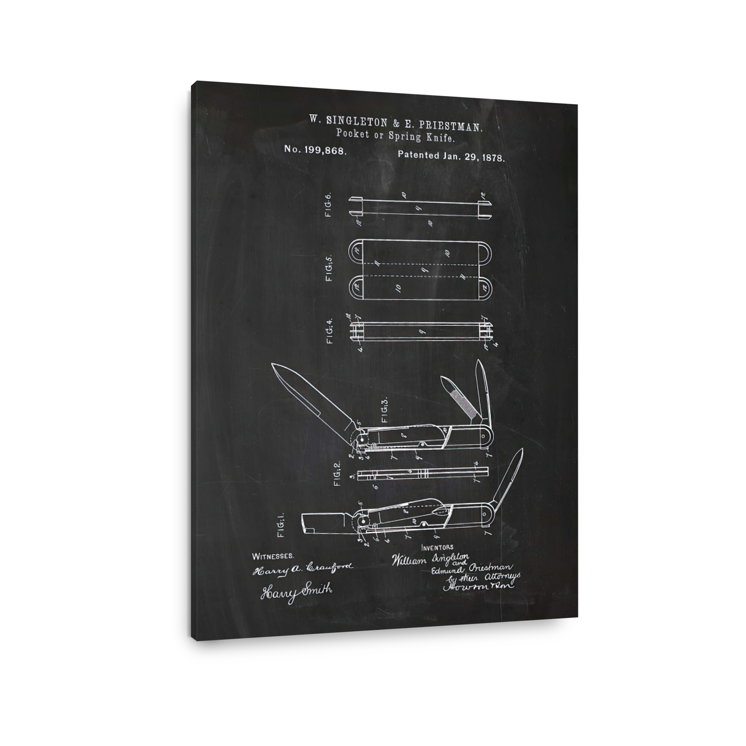 Pocket Knife Patent Blueprint
