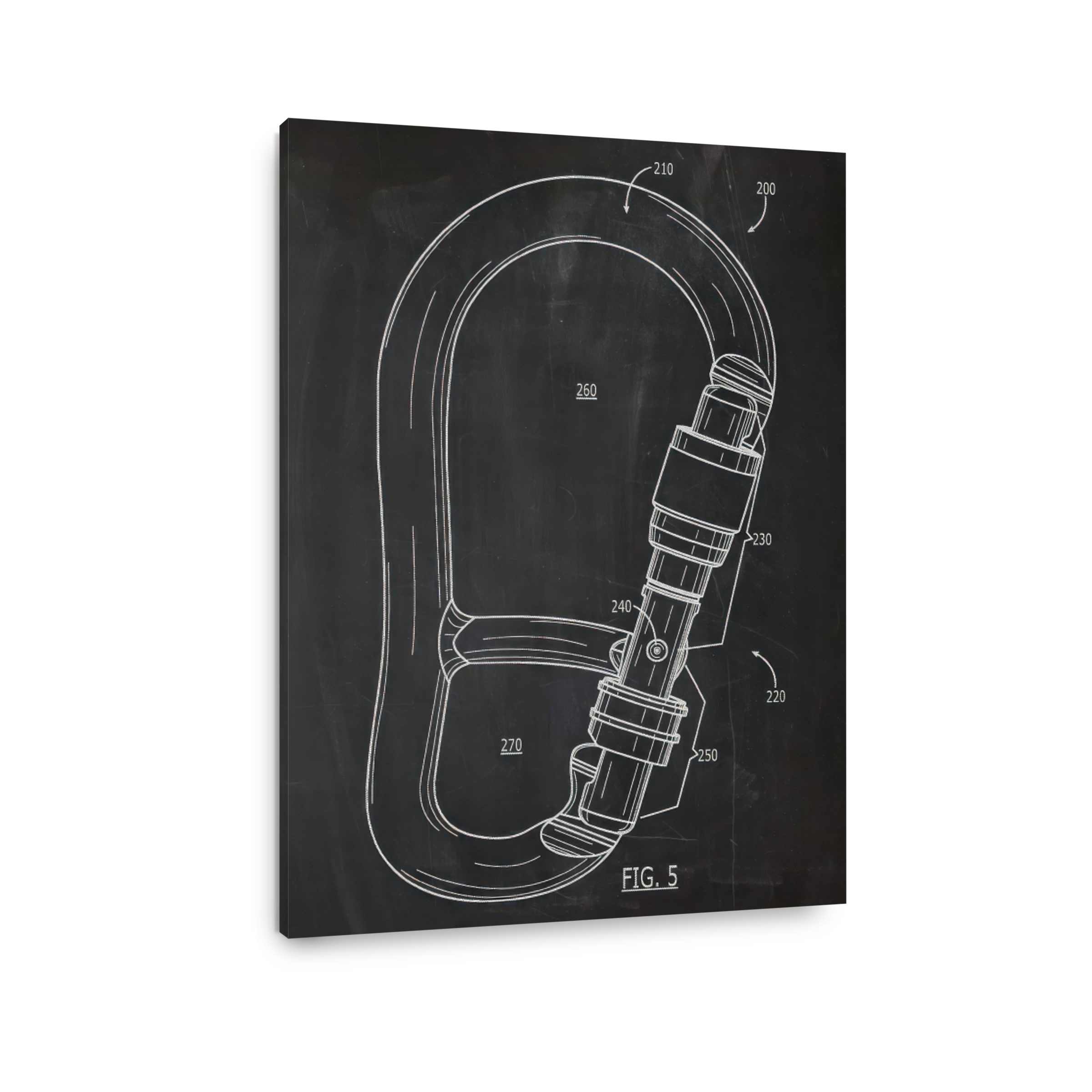 Carabiner Blueprint Patent Art