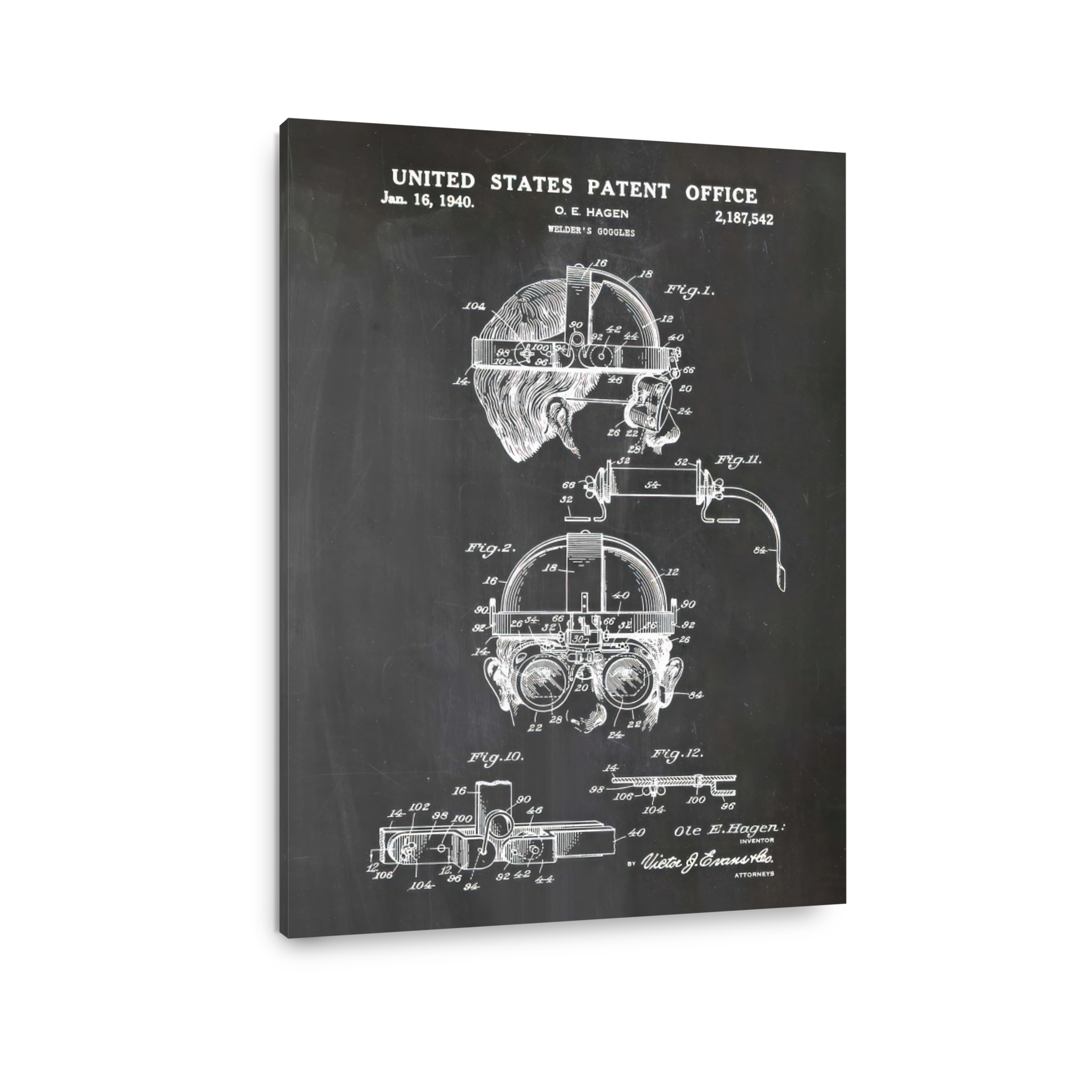 Welder's Goggles Patent Blueprint