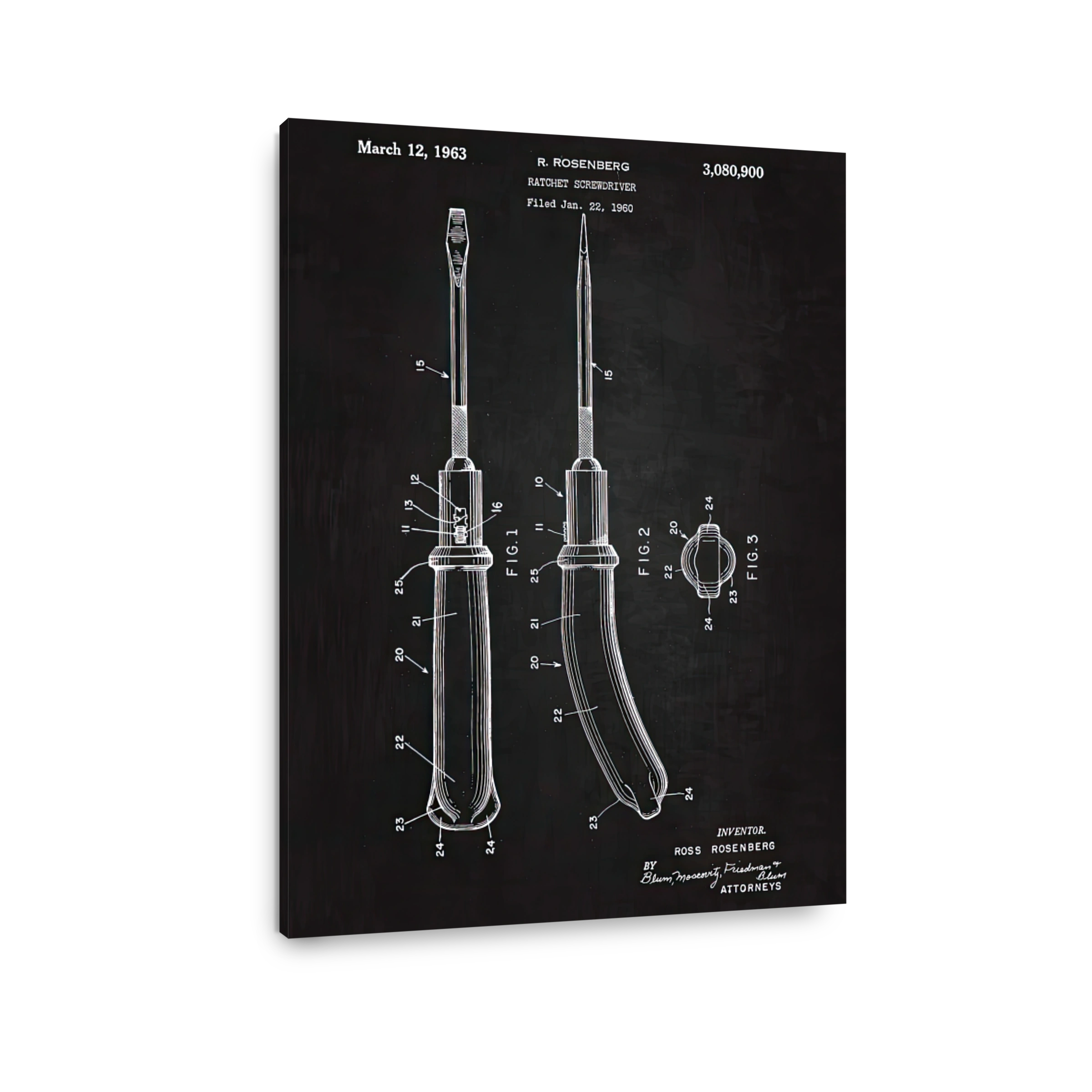 Ratchet Screwdriver Patent Blueprint