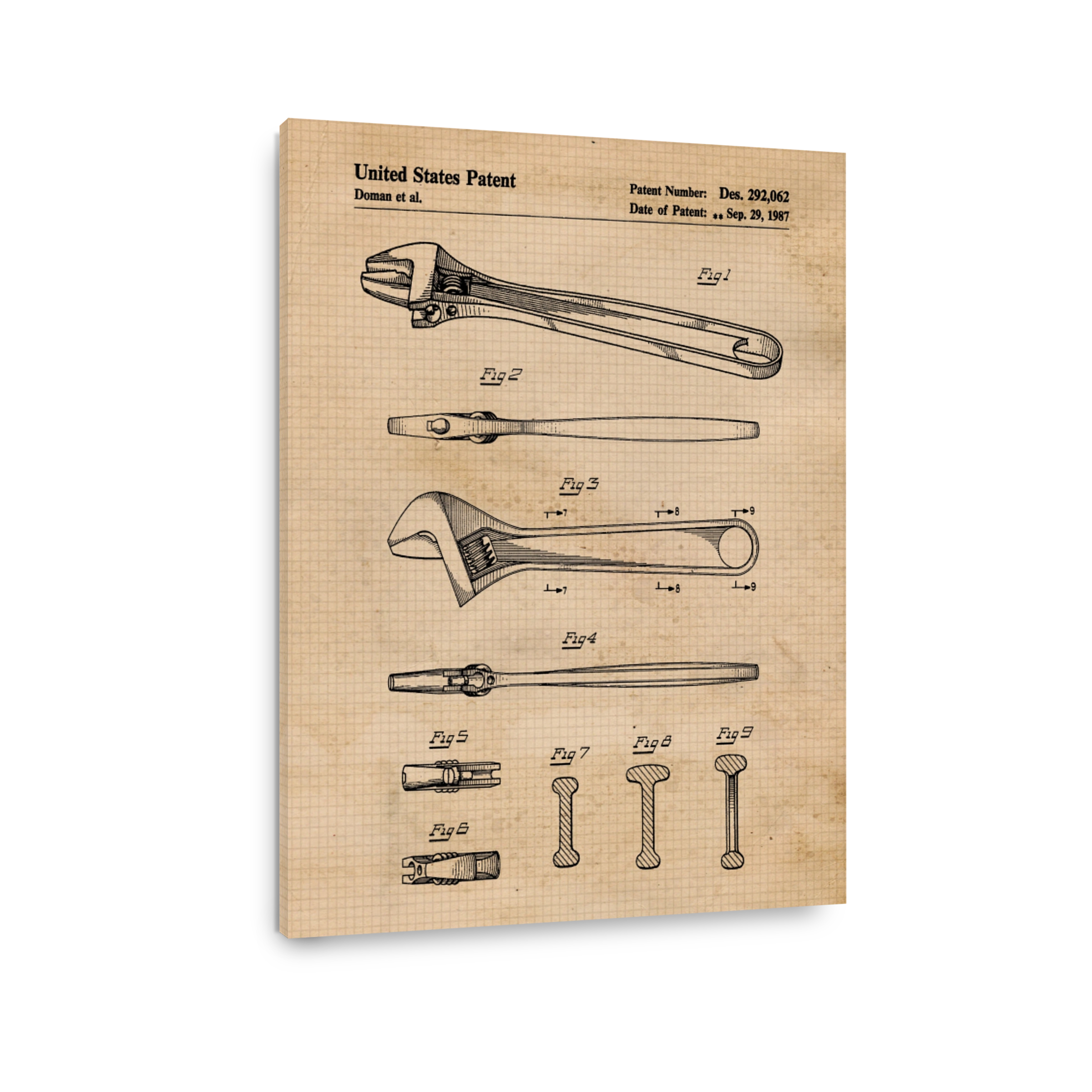 Adjustable Wrench Patent Drawing