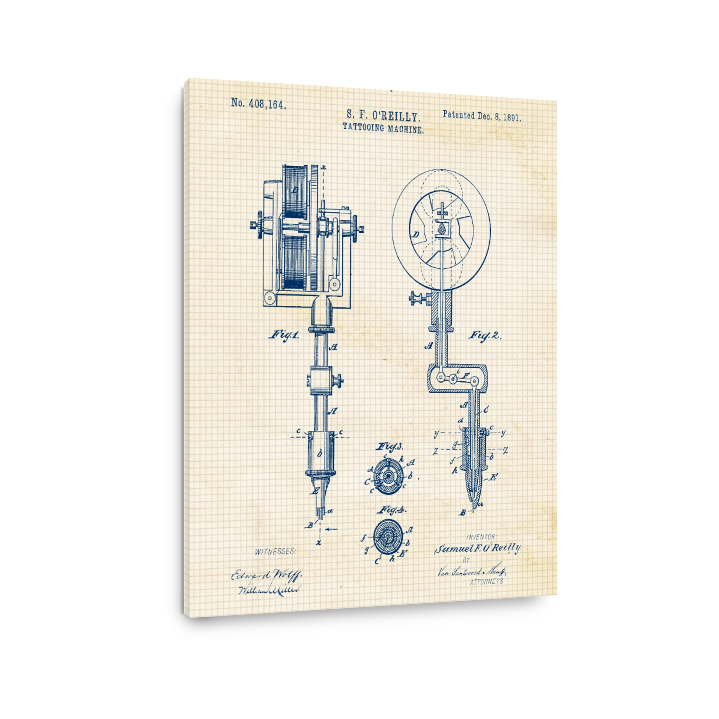 Samuel O'Reilly Tattooing Machine Patent