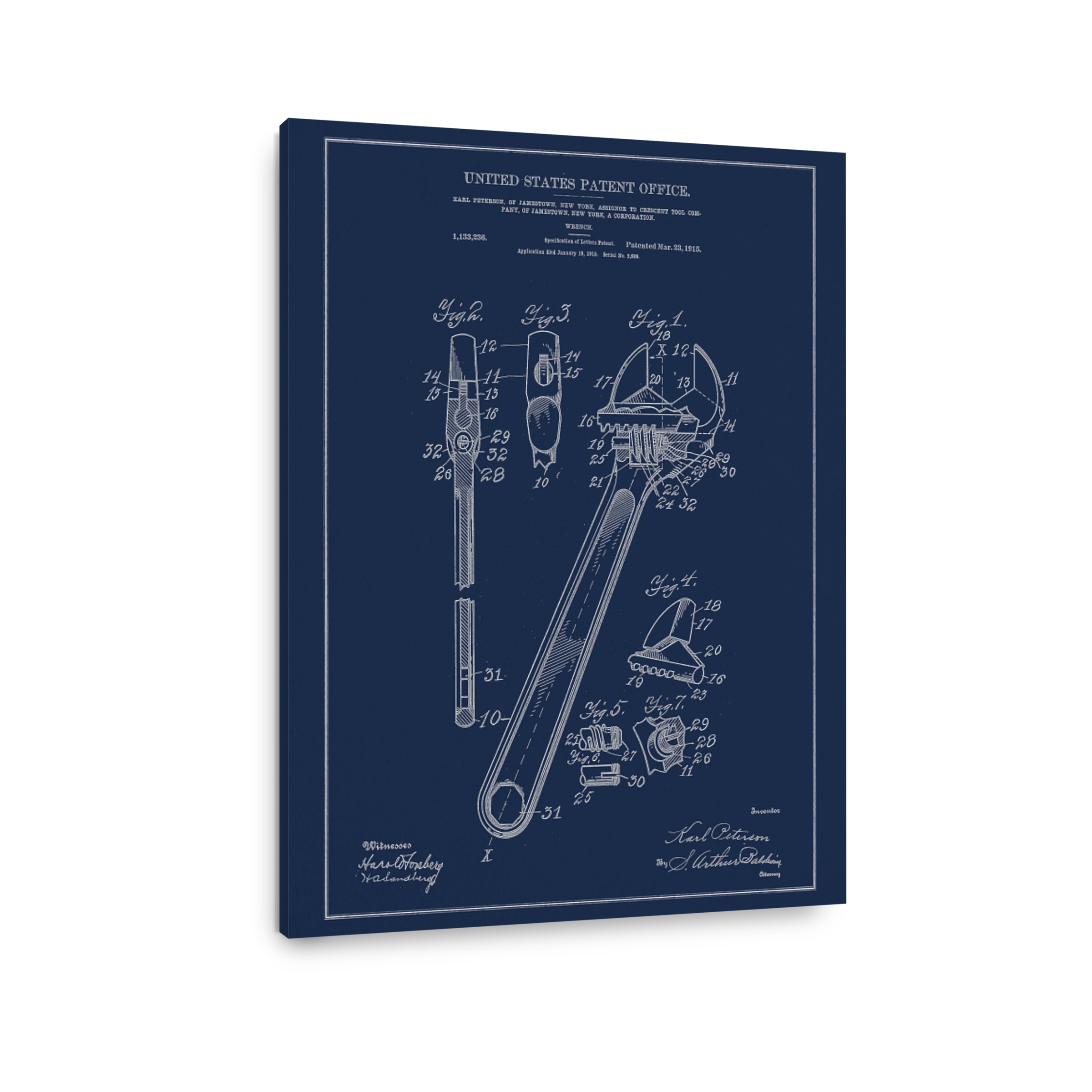 Vintage Wrench Patent Drawing