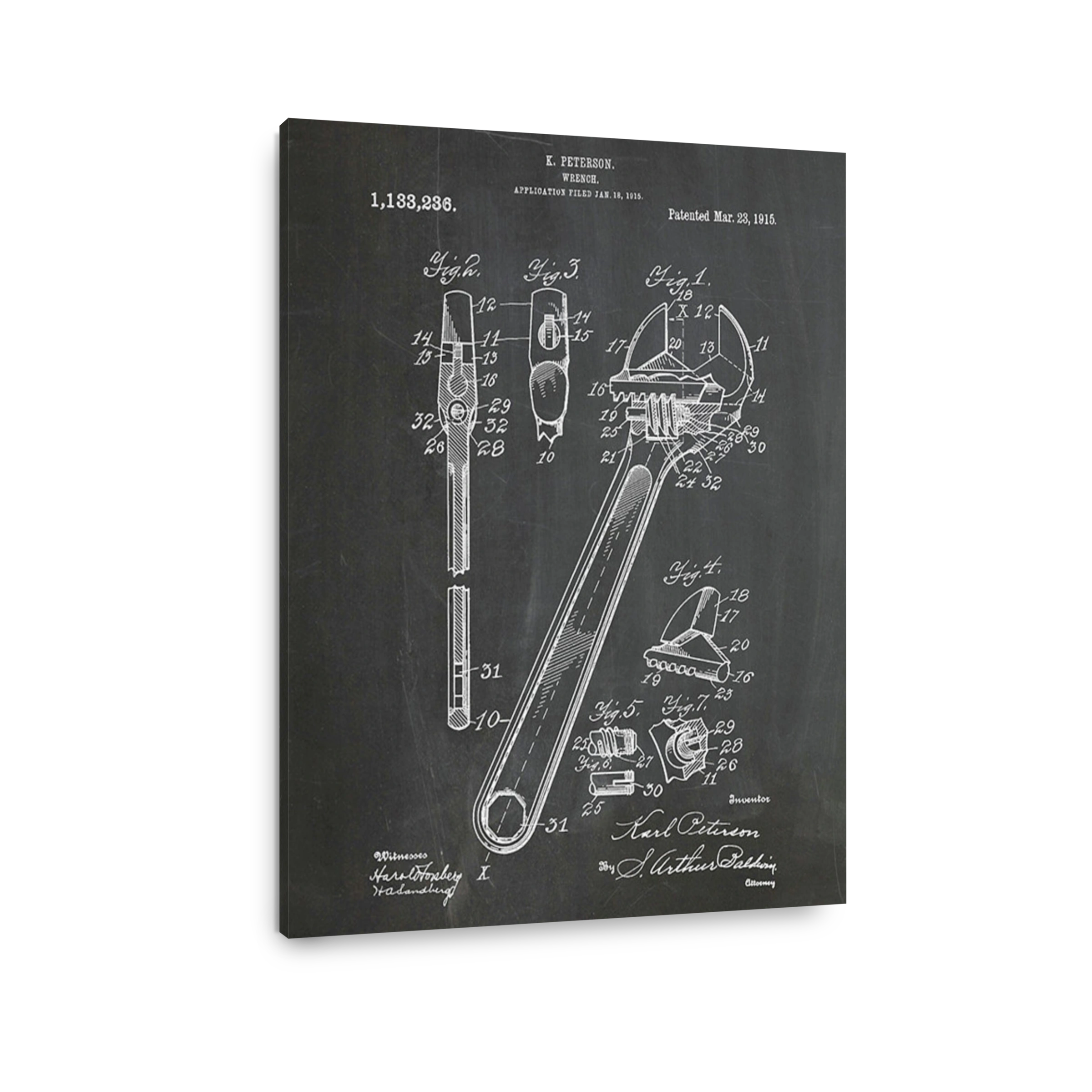 Vintage Wrench Patent Art