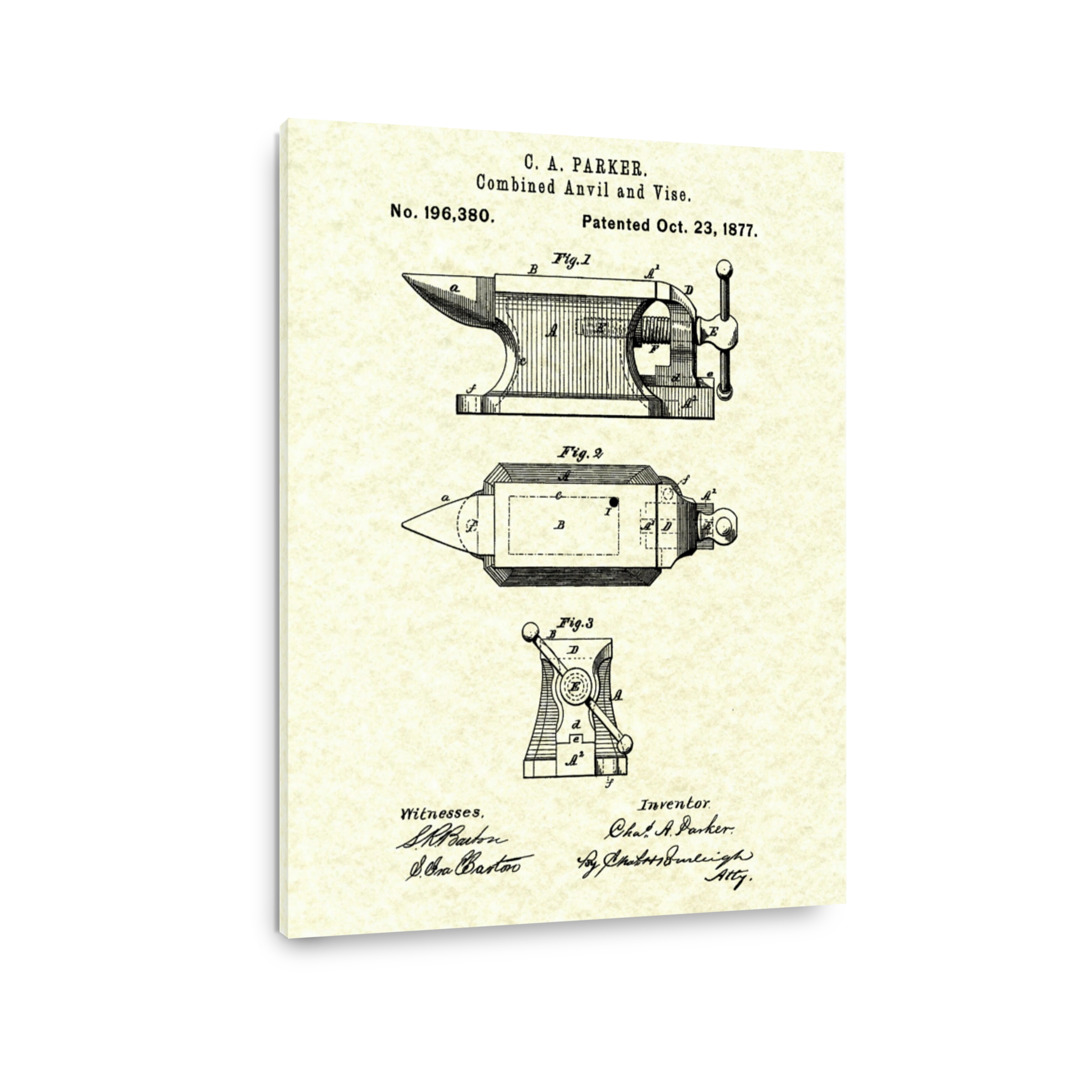 Parker's Combined Anvil and Vise Patent