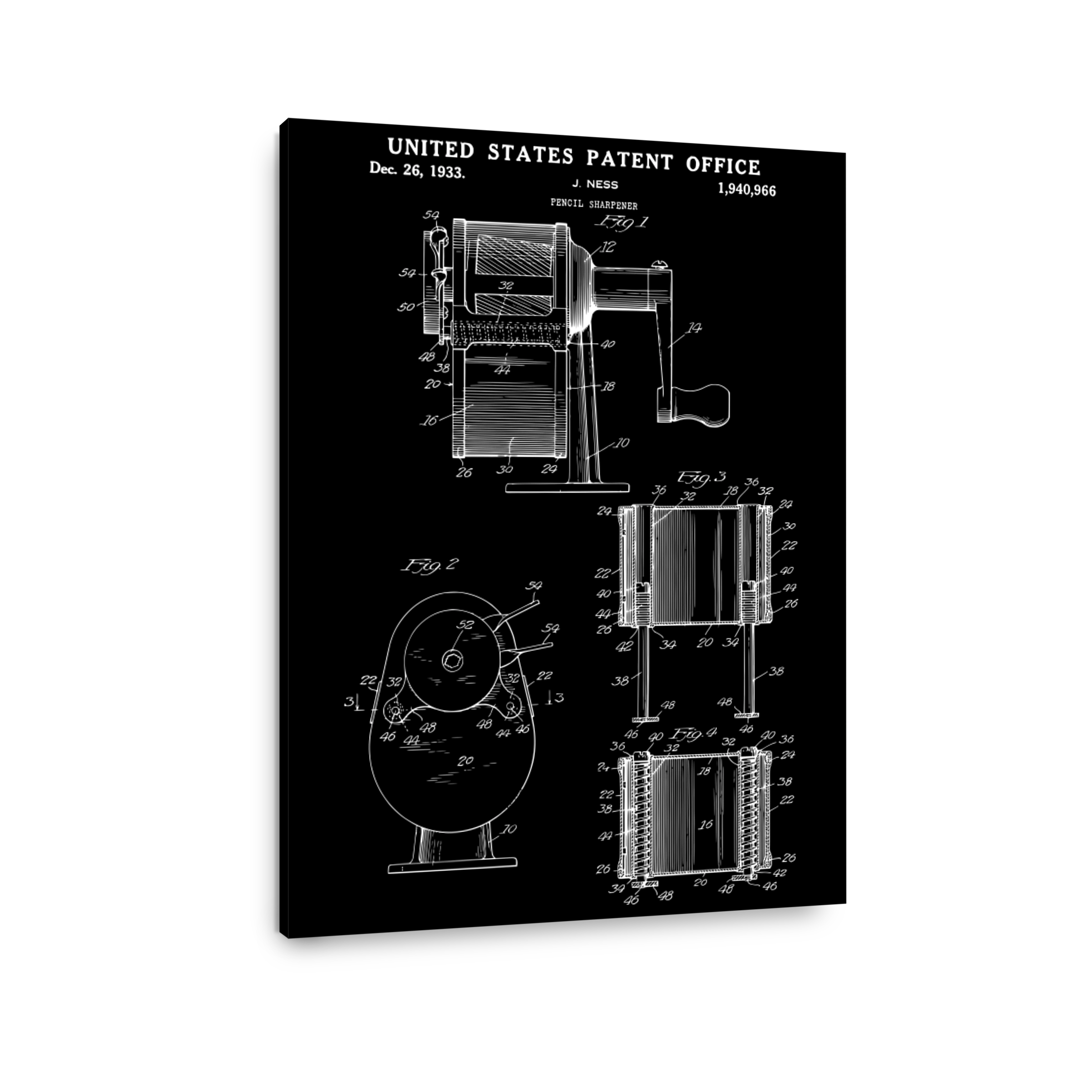 Vintage Pencil Sharpener Blueprint