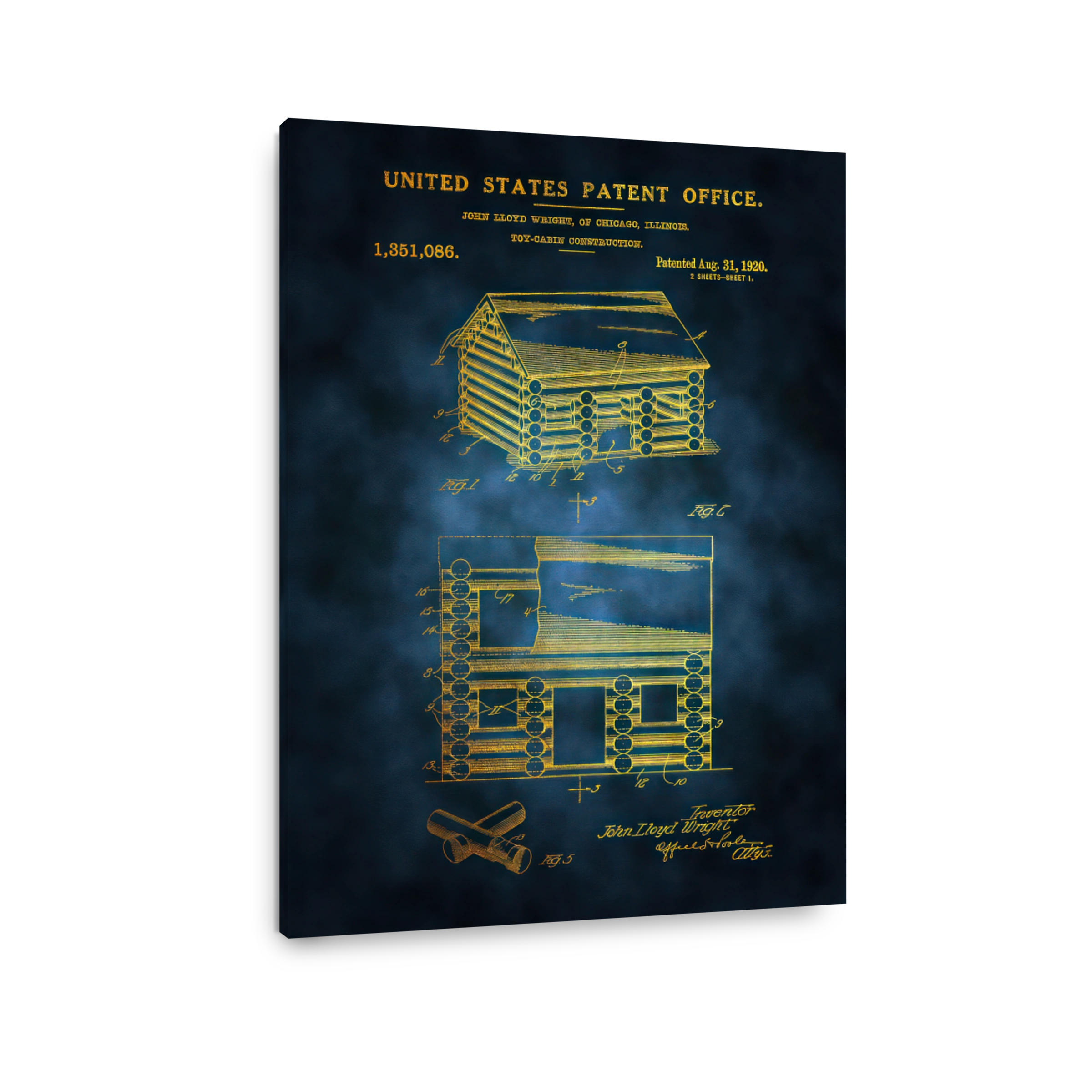 Toy Cabin Construction Patent Blueprint
