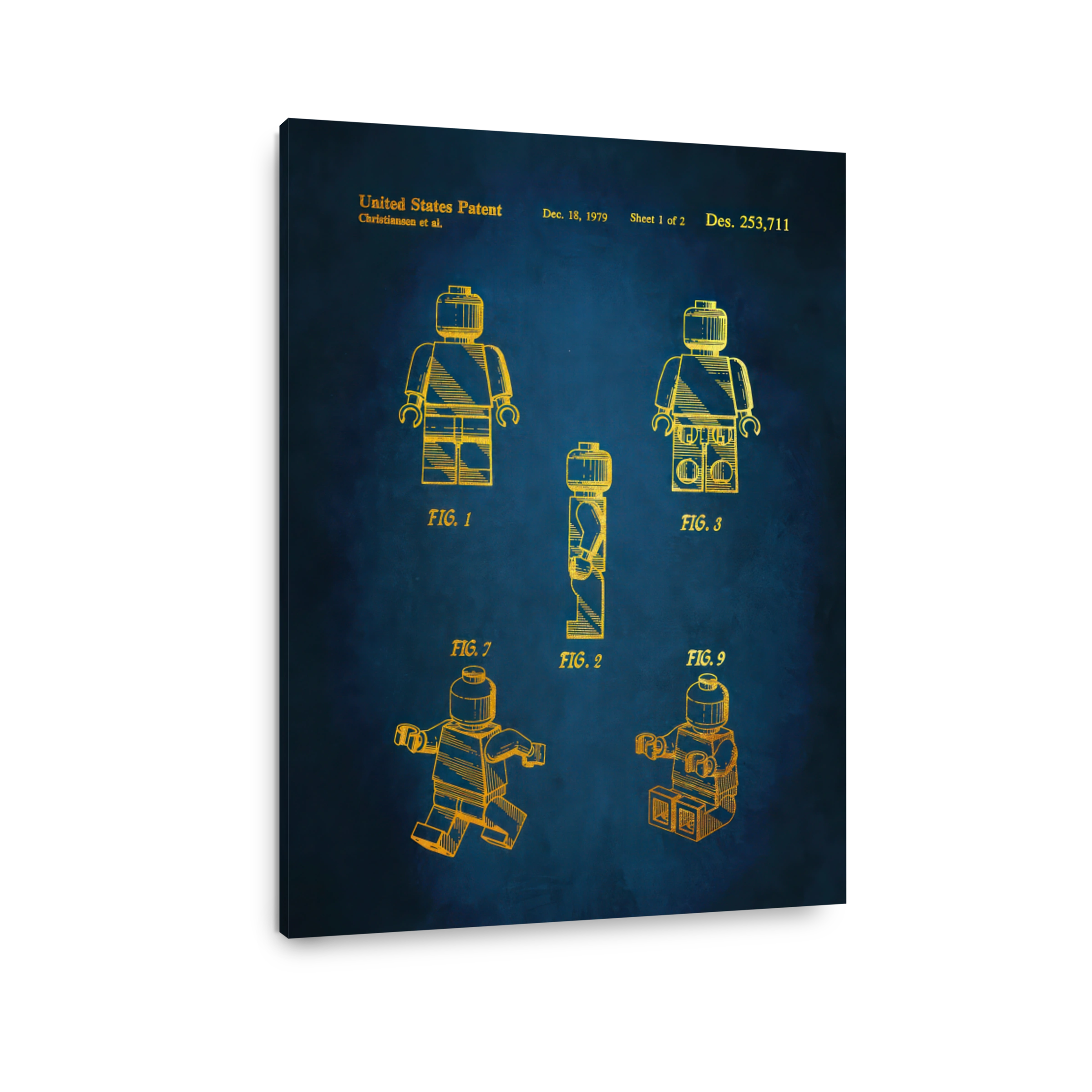 Lego Figure Patent Blueprint Art