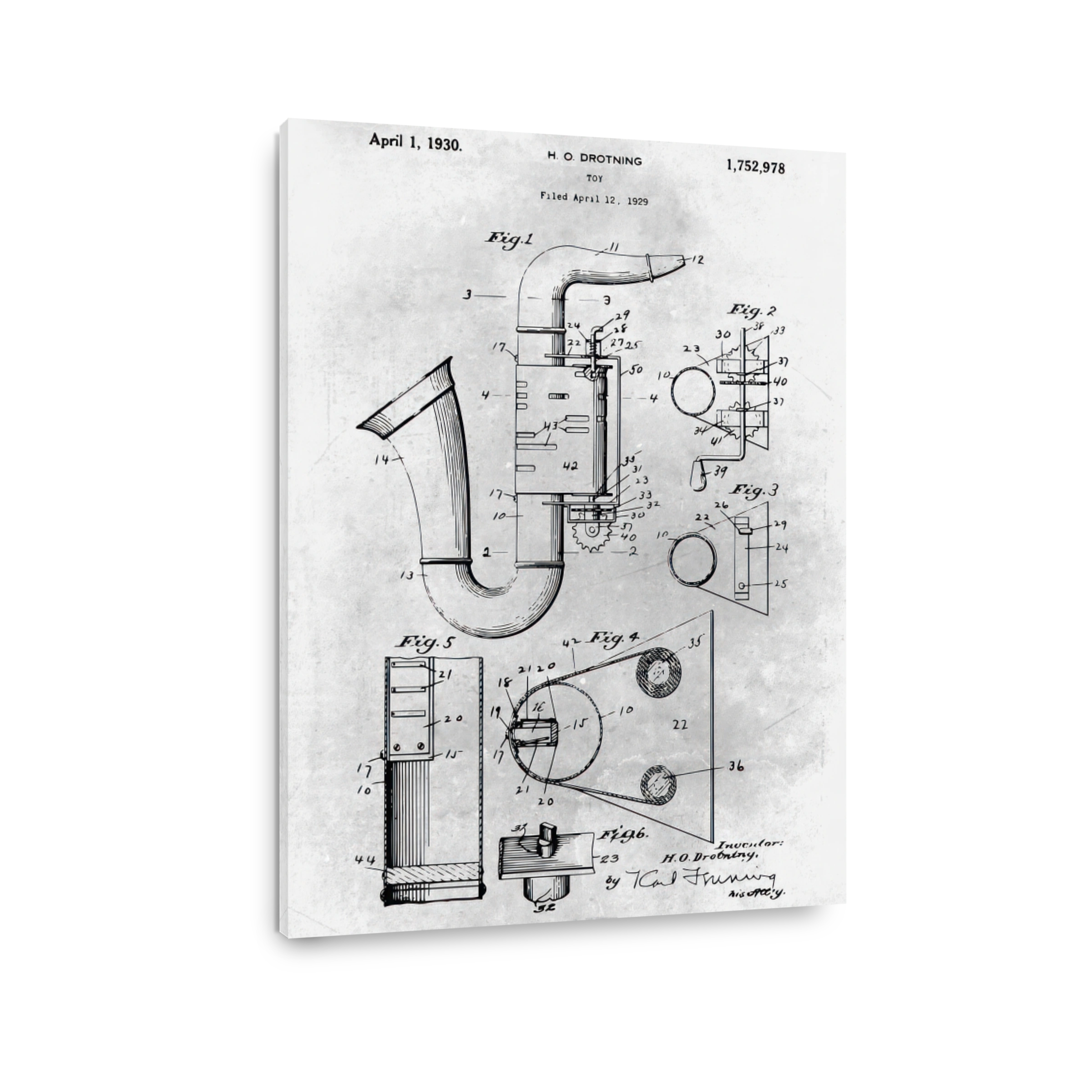 Vintage Toy Patent Blueprint
