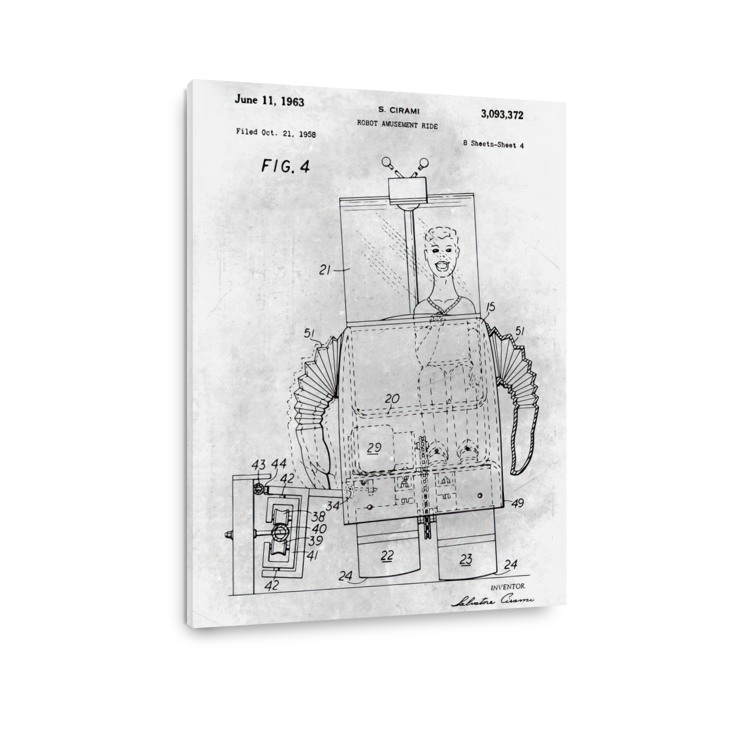 Robot Amusement Ride Patent Blueprint