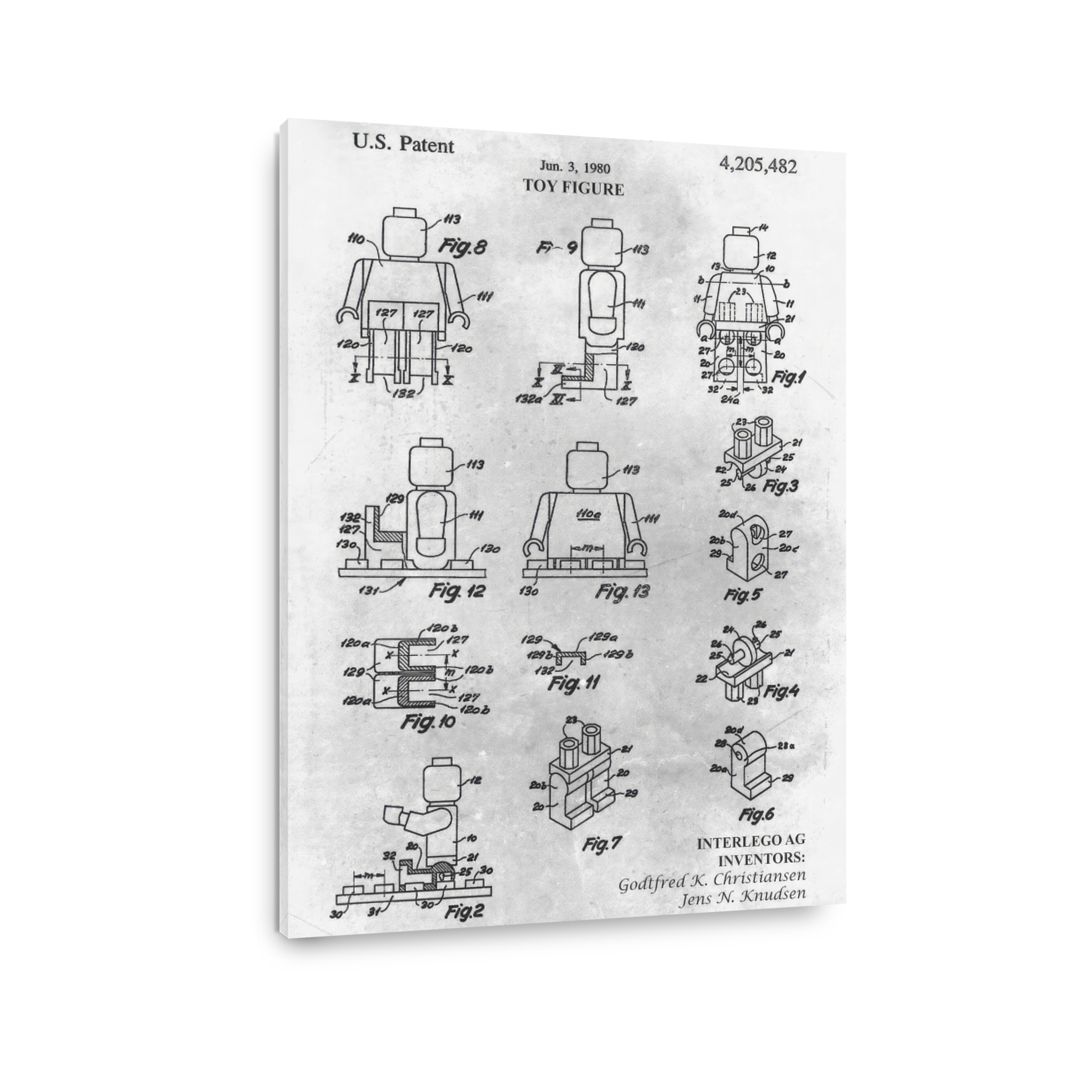 Lego Toy Figure Patent Blueprint
