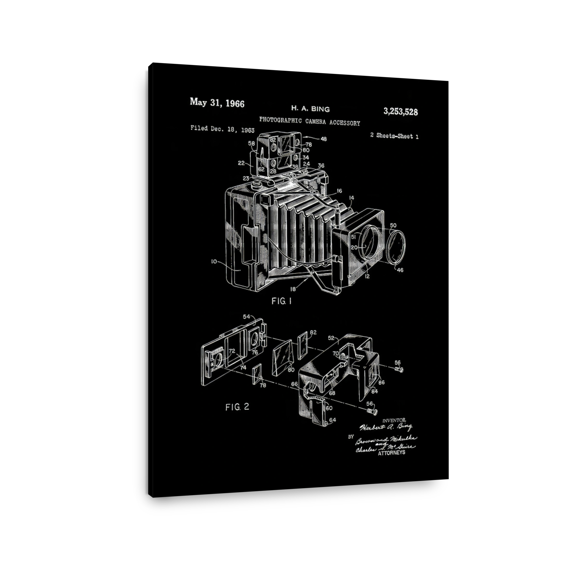 Vintage Photographic Camera Blueprint