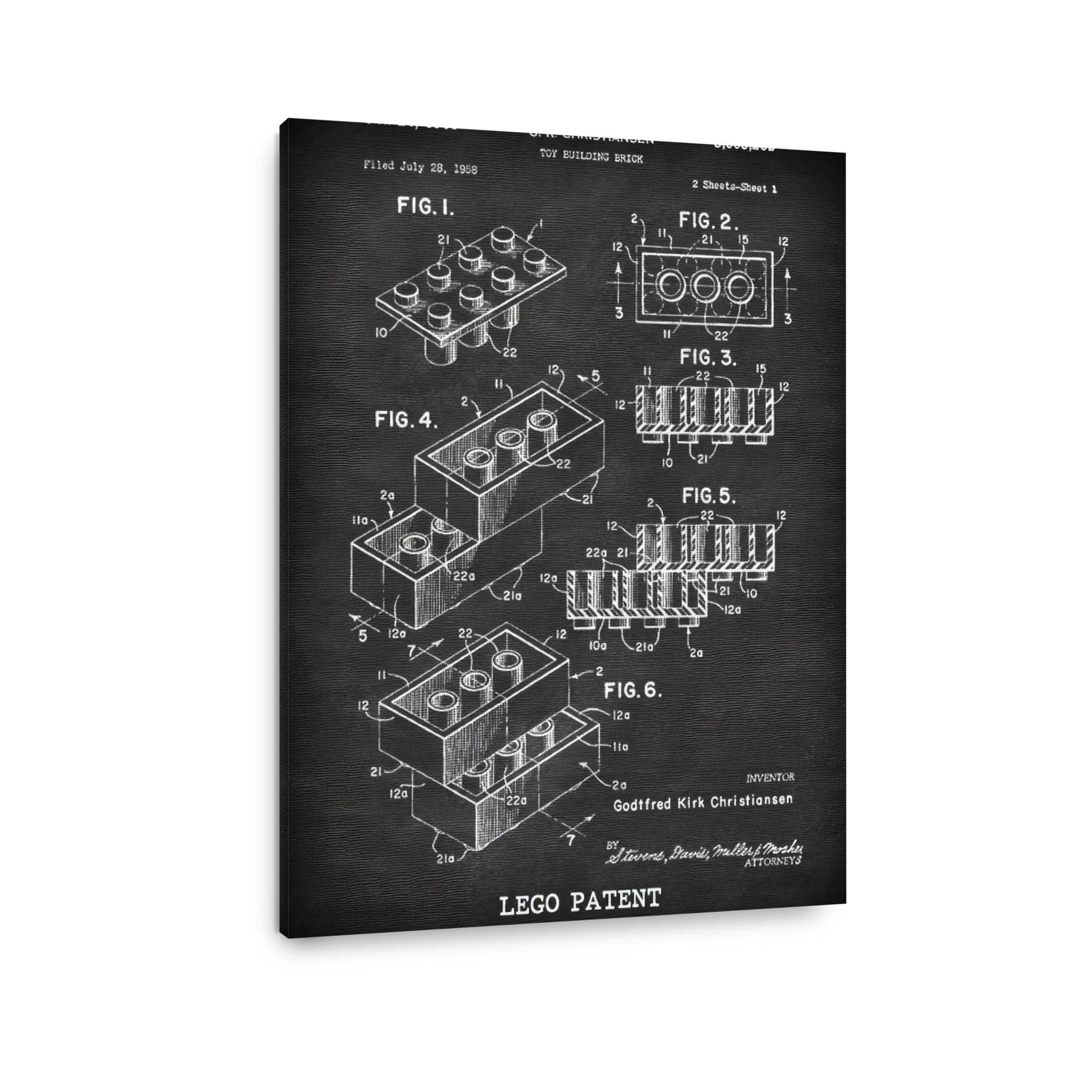 Lego Patent Blueprint Art