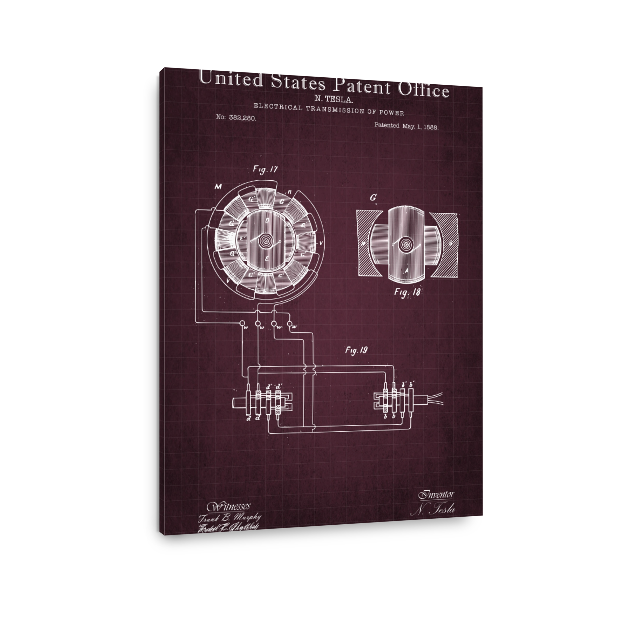 Nikola Tesla Electrical Patent Drawing