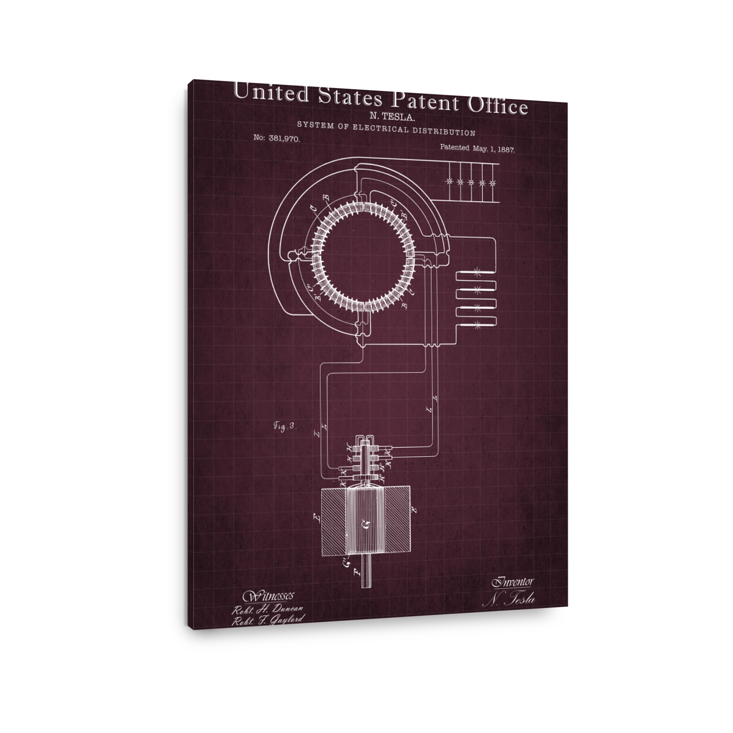 Tesla Electrical Distribution Patent Drawing