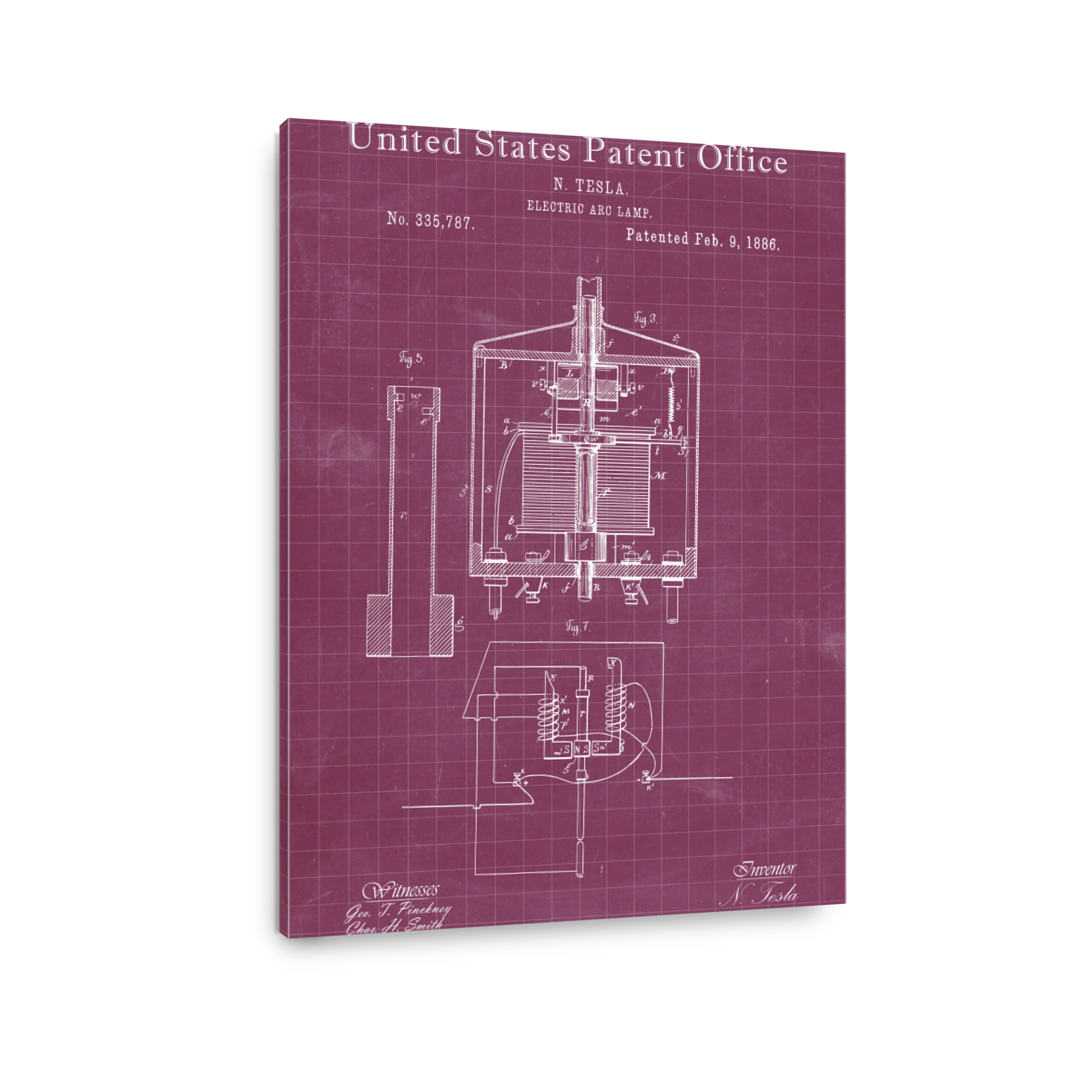 United States Patent Office Electric Arc Lamp Blueprint