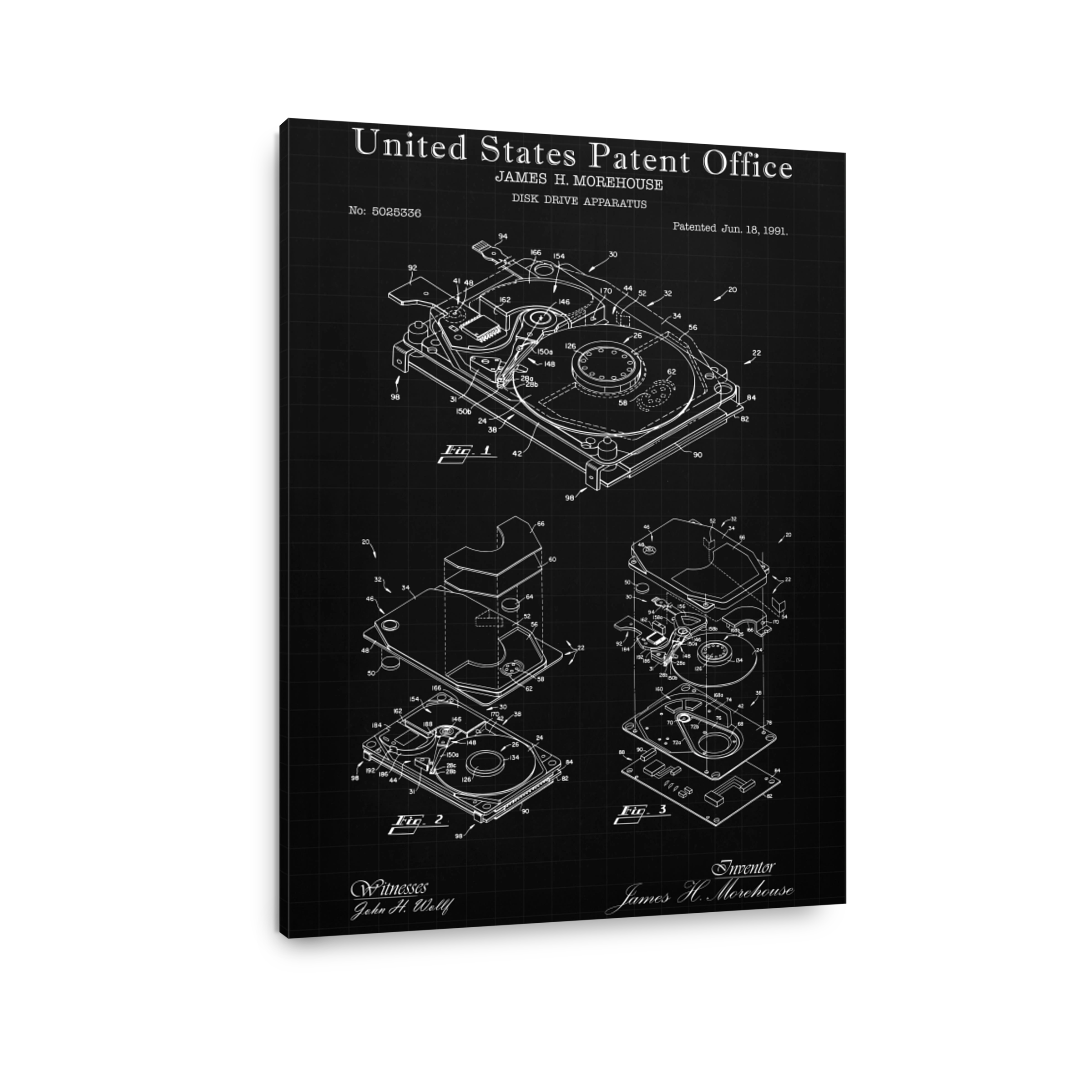 Vintage Disk Drive Patent Blueprint