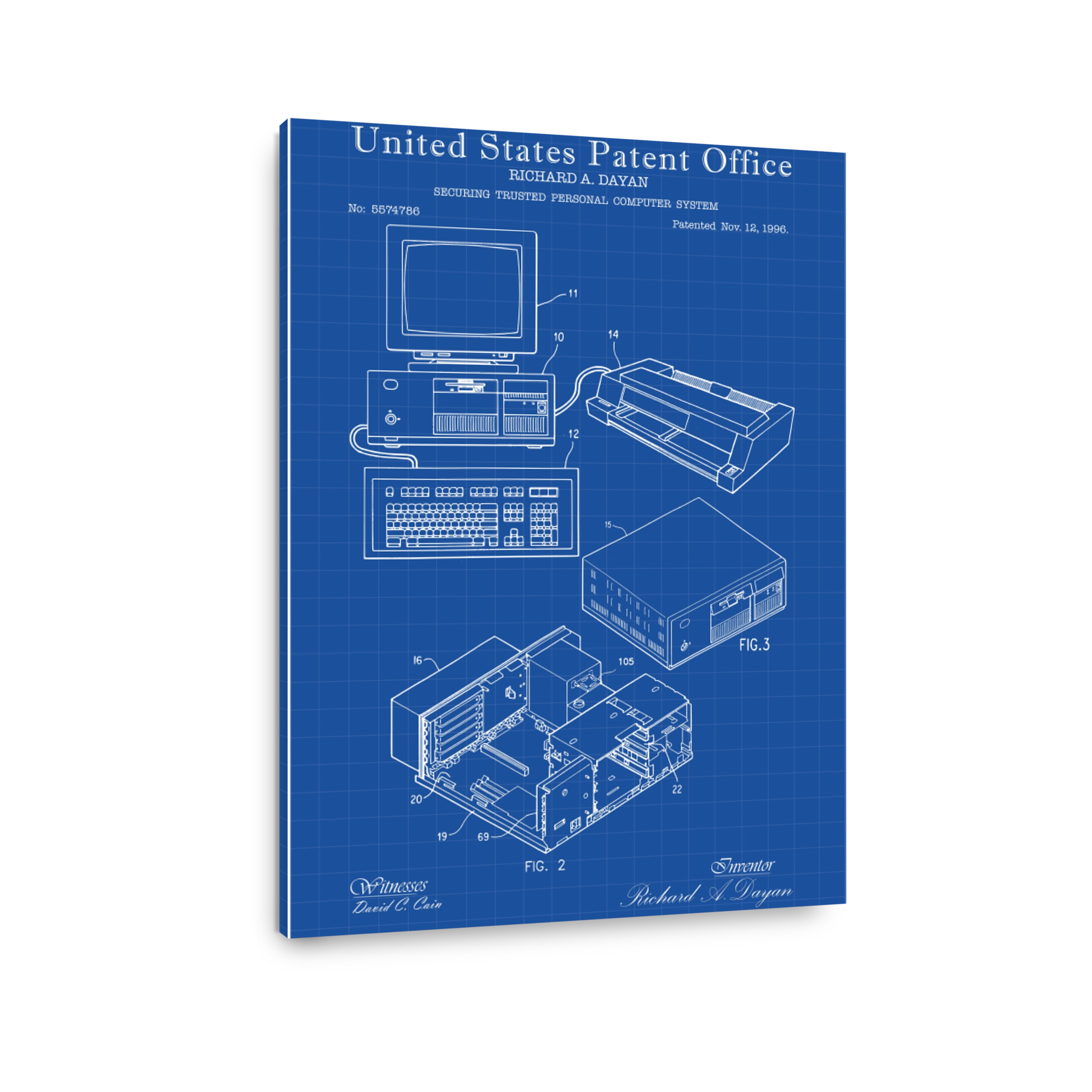 Vintage Personal Computer Patent Blueprint