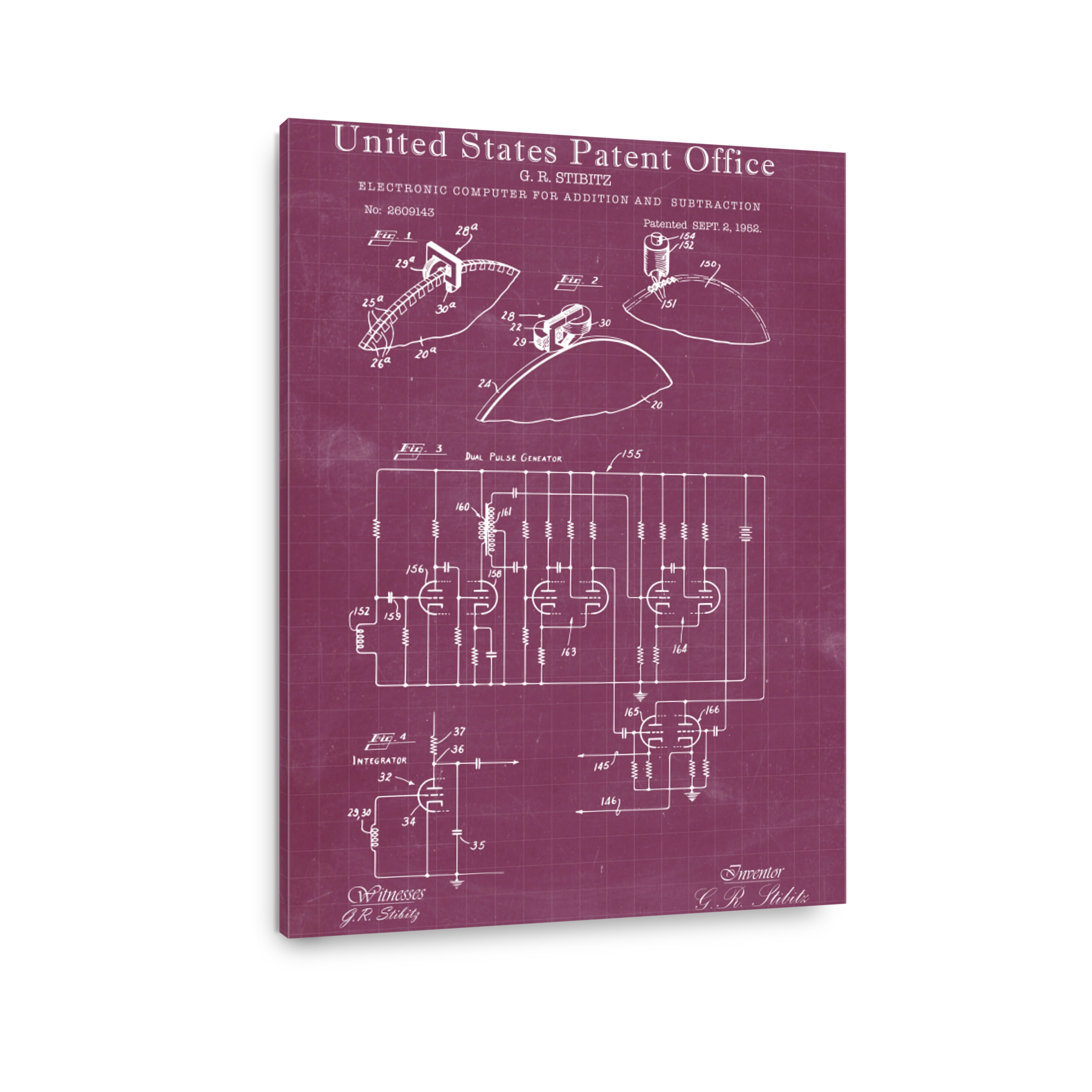 Vintage Electronic Computer Patent Blueprint