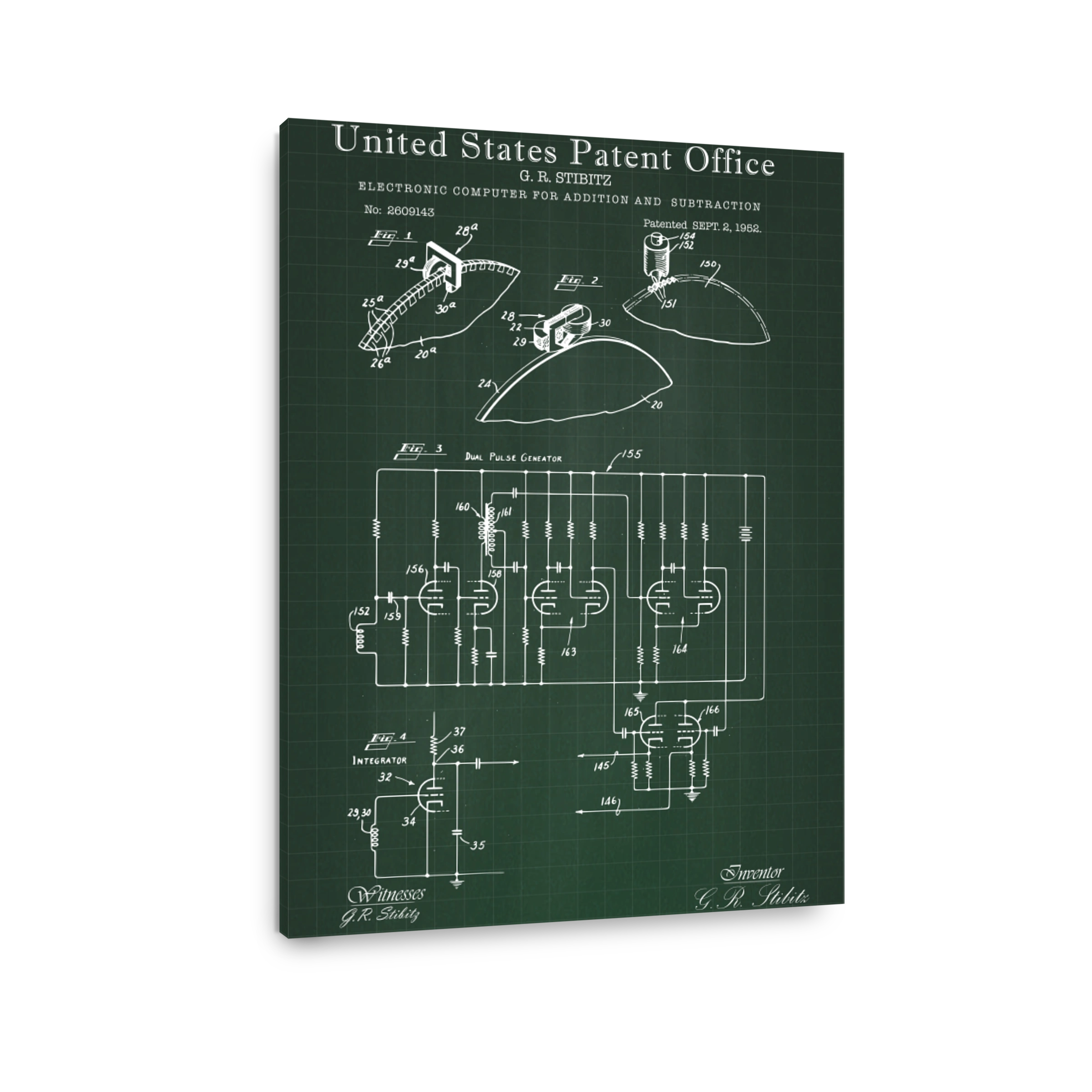 United States Patent Office Electronic Computer Blueprint