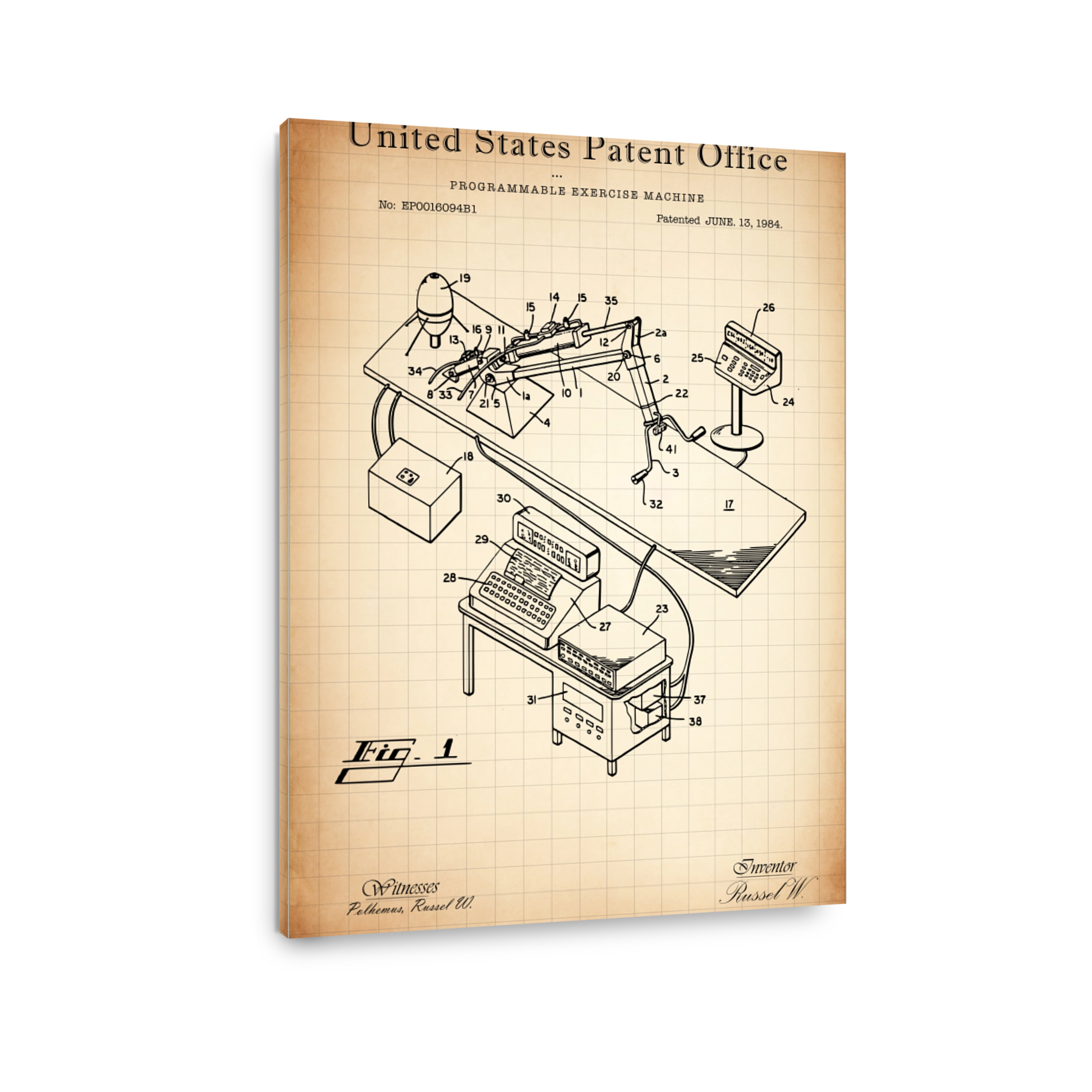 Programmable Exercise Machine Patent Drawing