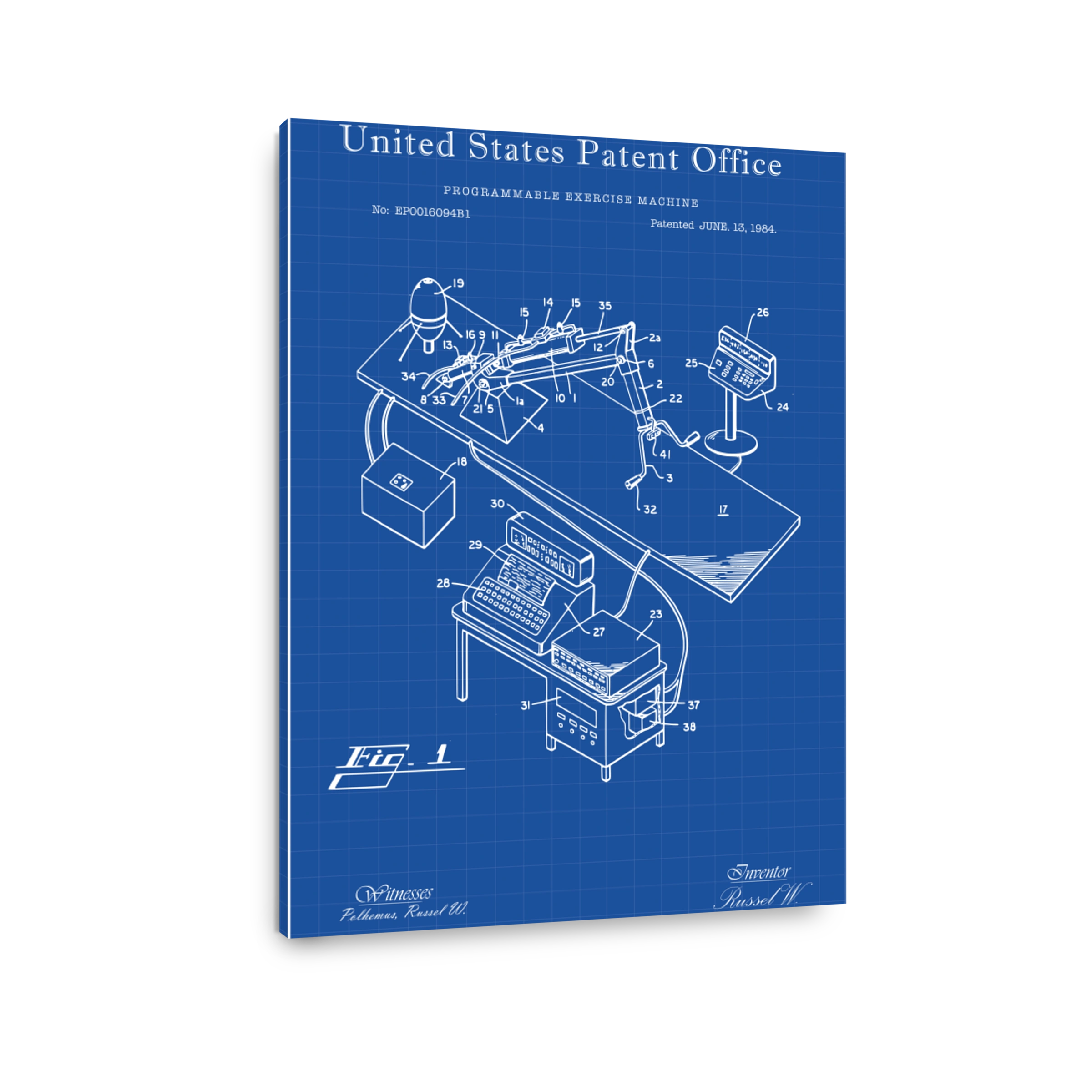 Programmable Exercise Machine Patent Drawing