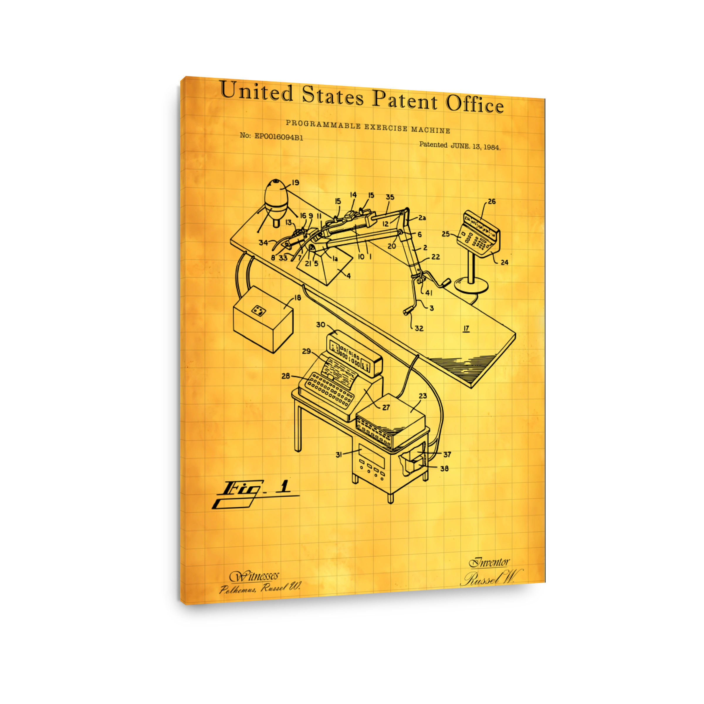 Programmable Exercise Machine Patent Drawing
